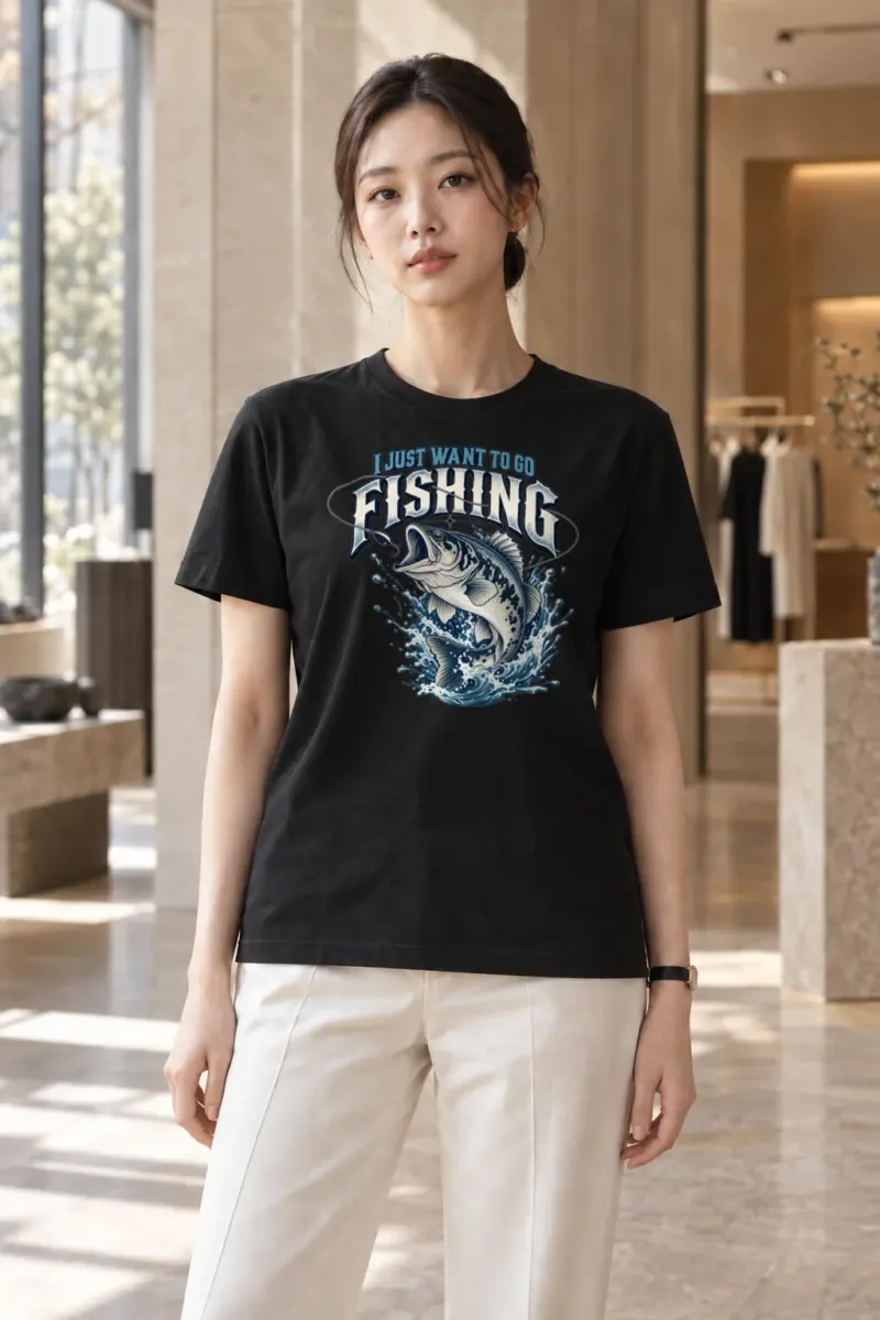"Jumping Bass" Heavyweight Unisex Crewneck T-shirt | Gildan 5000