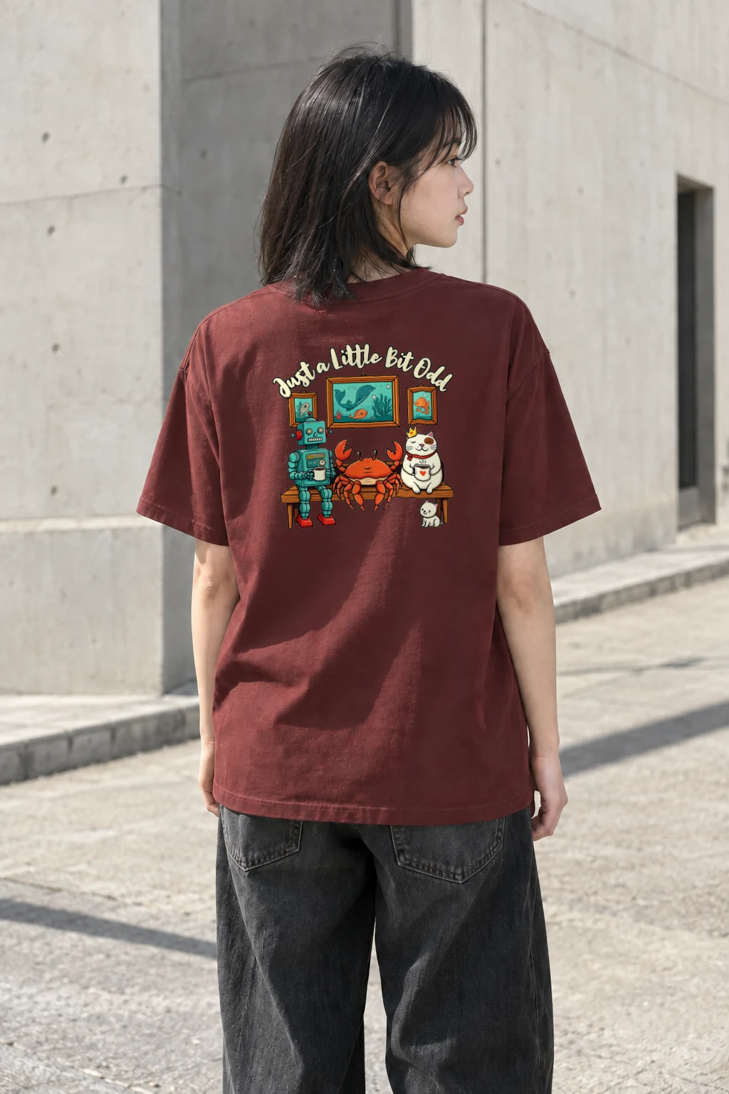 "Just A Little Odd" Heavyweight Unisex Crewneck T-shirt | Gildan 5000