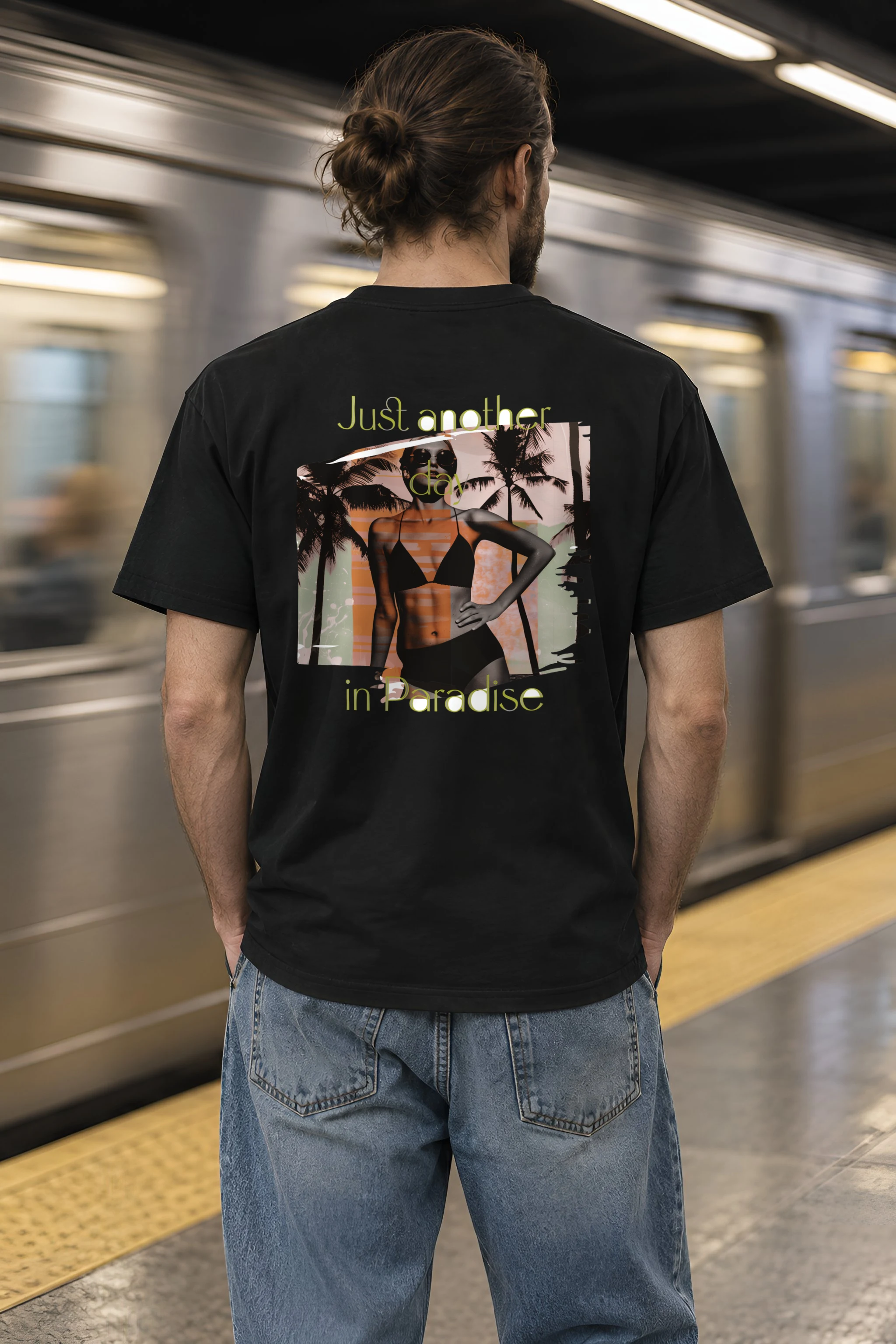 "Just Another Day" Heavyweight Unisex Crewneck T-shirt