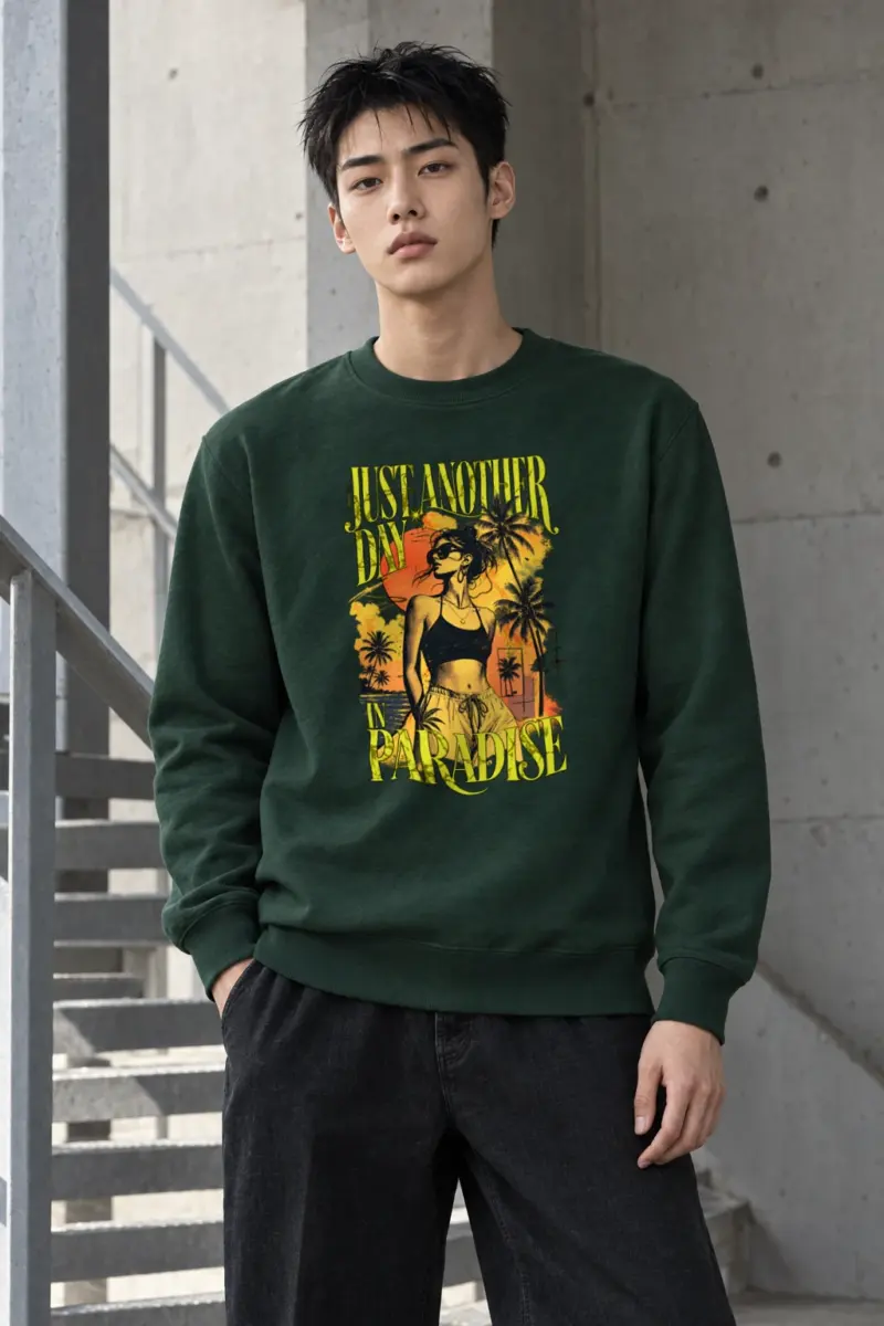 "Just Another Day In Paradise" Heavy Blend Unisex Crewneck Sweatshirt