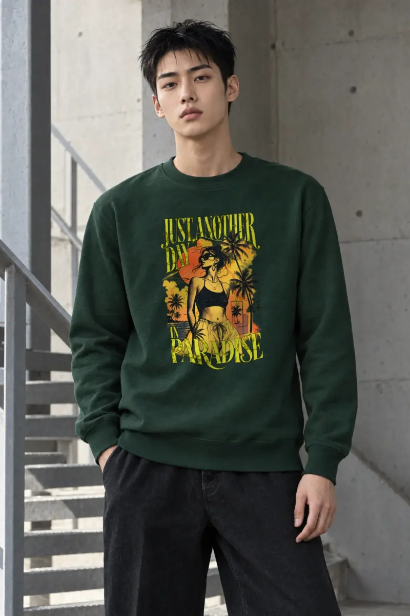 "Just Another Day In Paradise" Heavy Blend Unisex Crewneck Sweatshirt