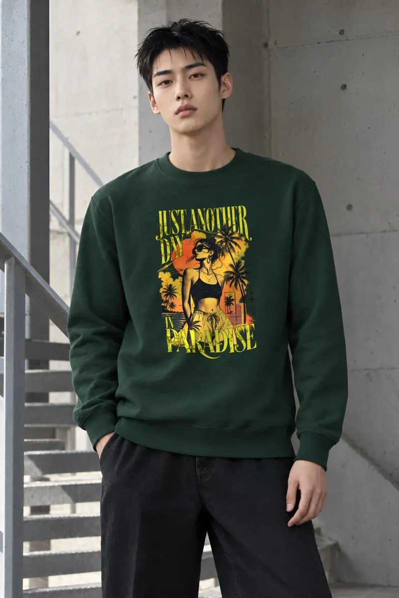 "Just Another Day In Paradise" Heavy Blend Unisex Crewneck Sweatshirt