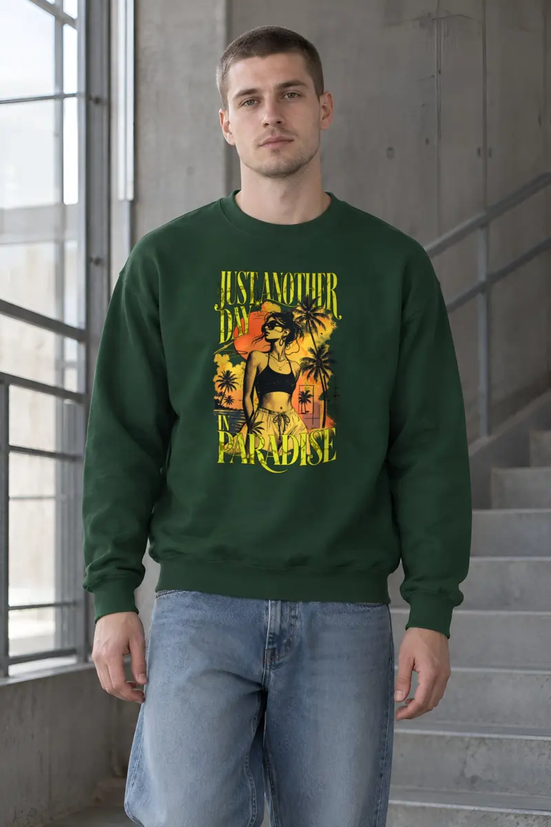 "Just Another Day In Paradise" Heavy Blend Unisex Crewneck Sweatshirt
