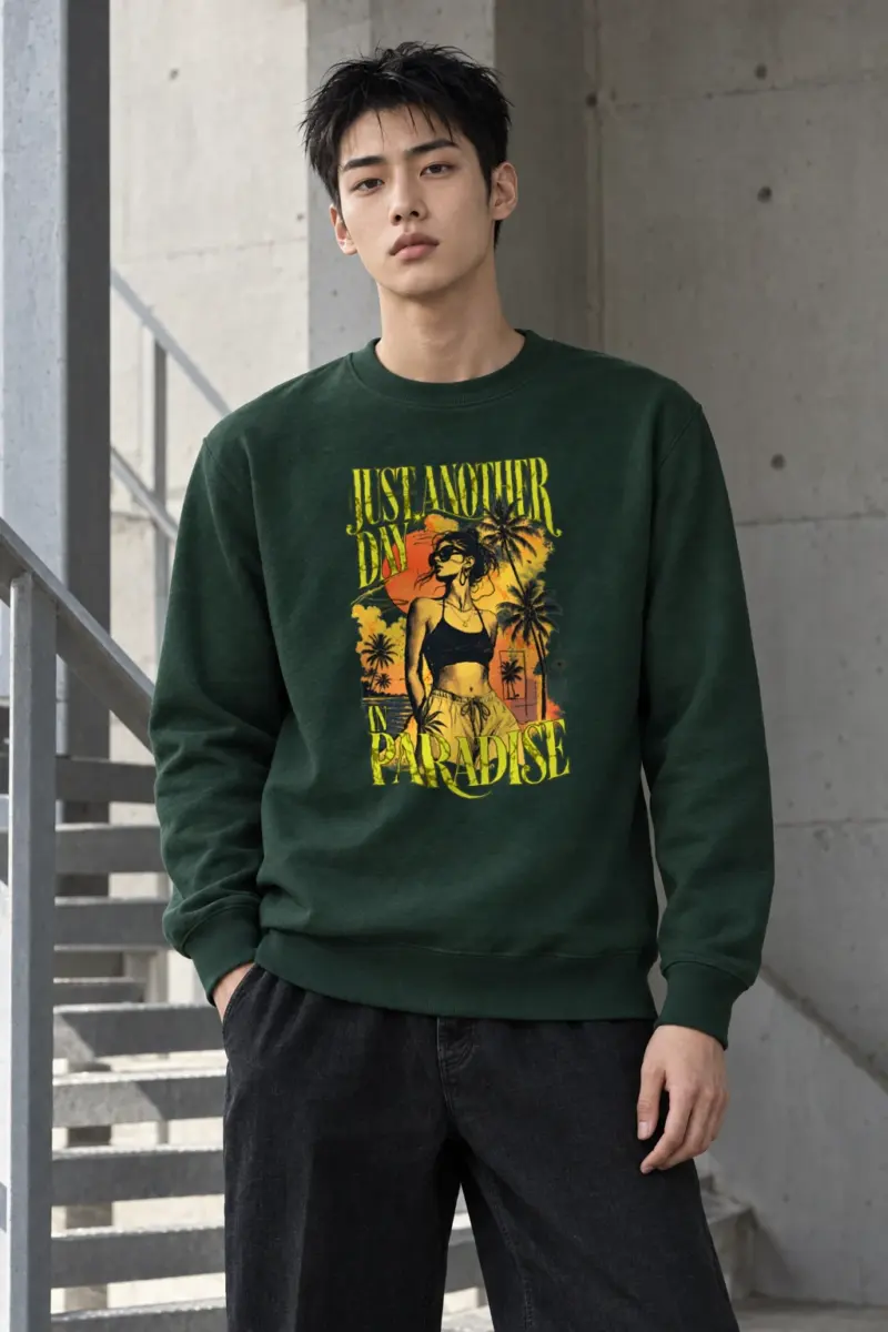 "Just Another Day In Paradise" Heavy Blend Unisex Crewneck Sweatshirt