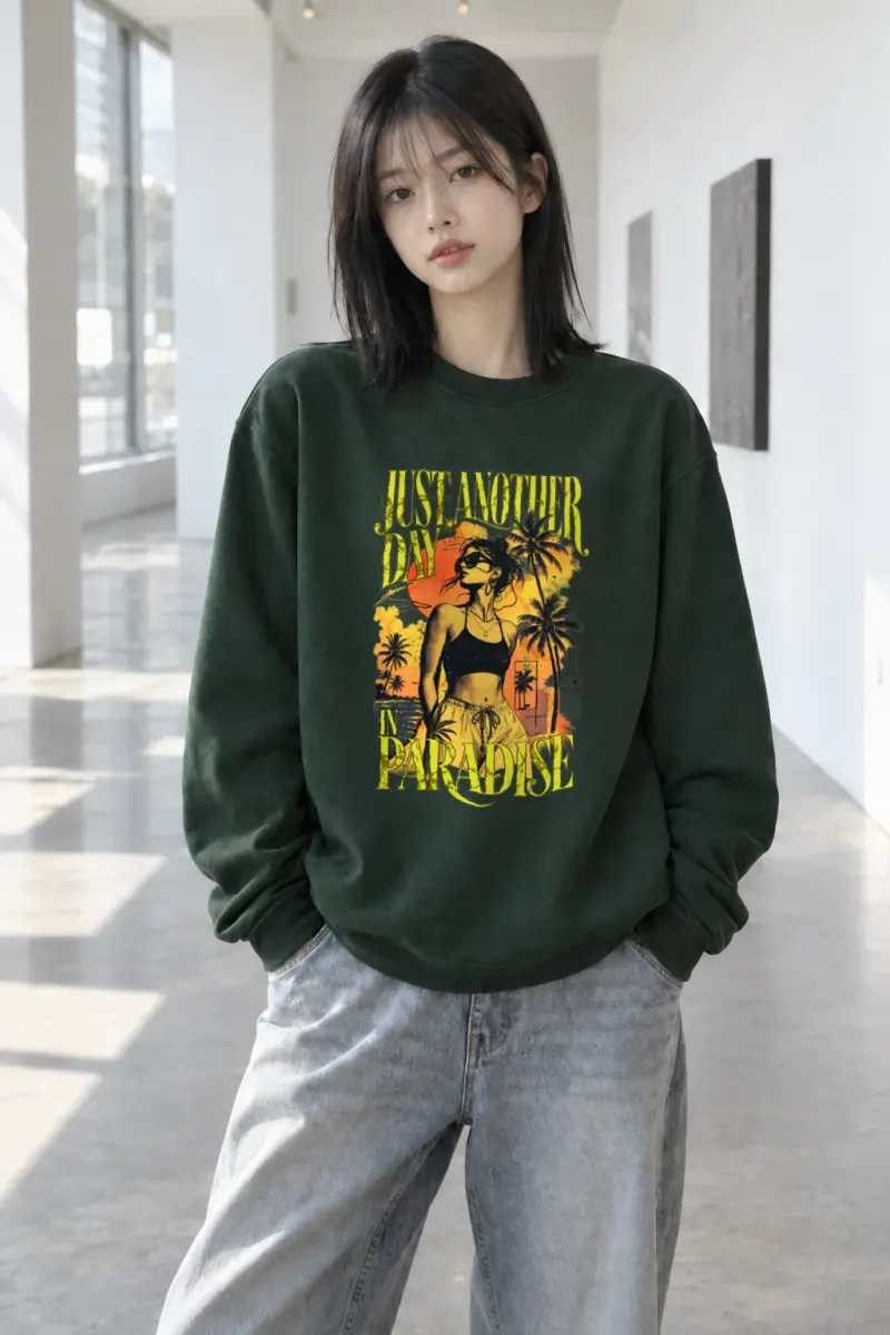 "Just Another Day In Paradise" Heavy Blend Unisex Crewneck Sweatshirt | Gildan 18000