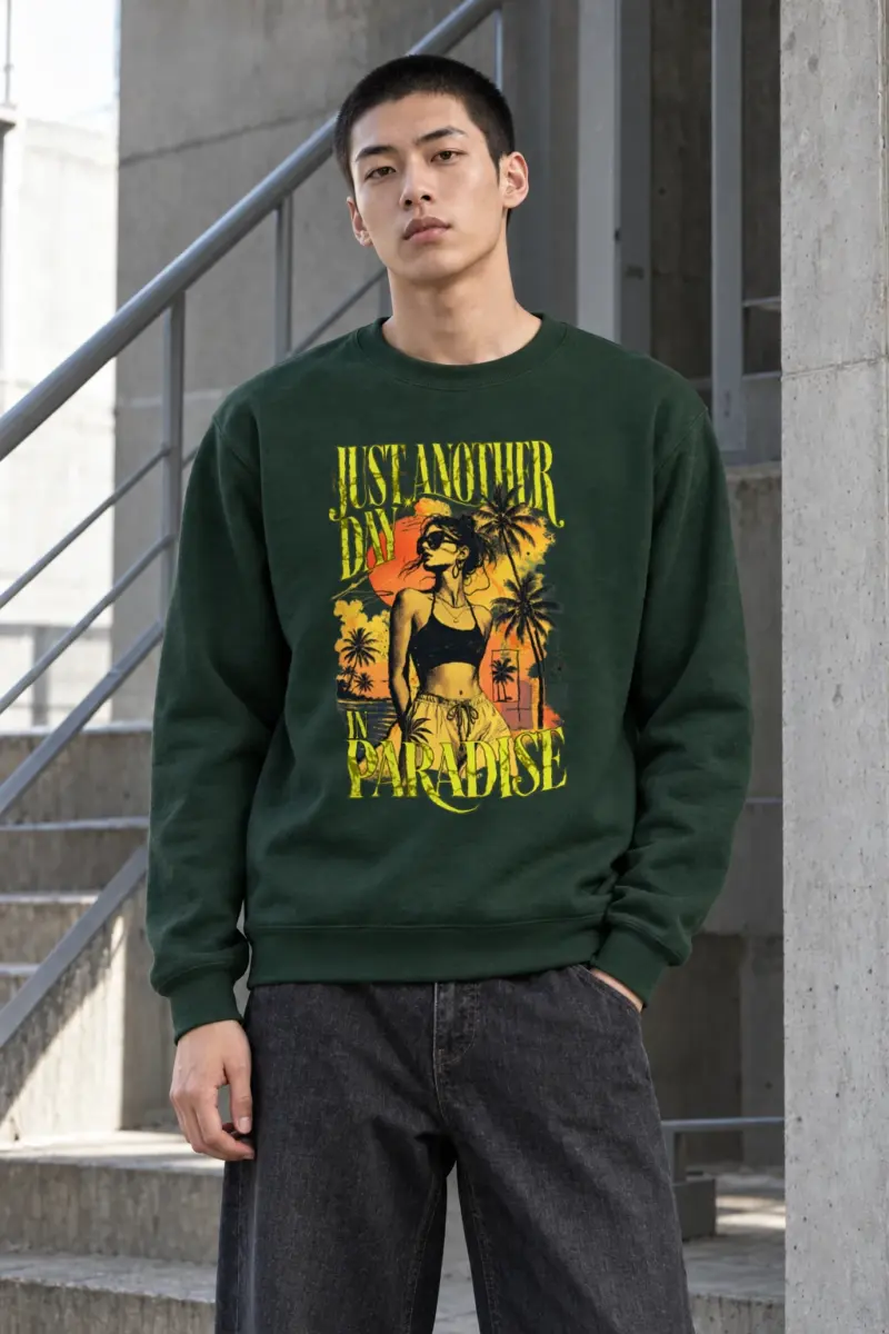 "Just Another Day In Paradise" Heavy Blend Unisex Crewneck Sweatshirt
