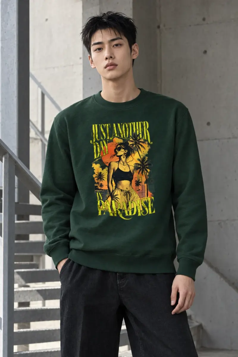 "Just Another Day In Paradise" Heavy Blend Unisex Crewneck Sweatshirt