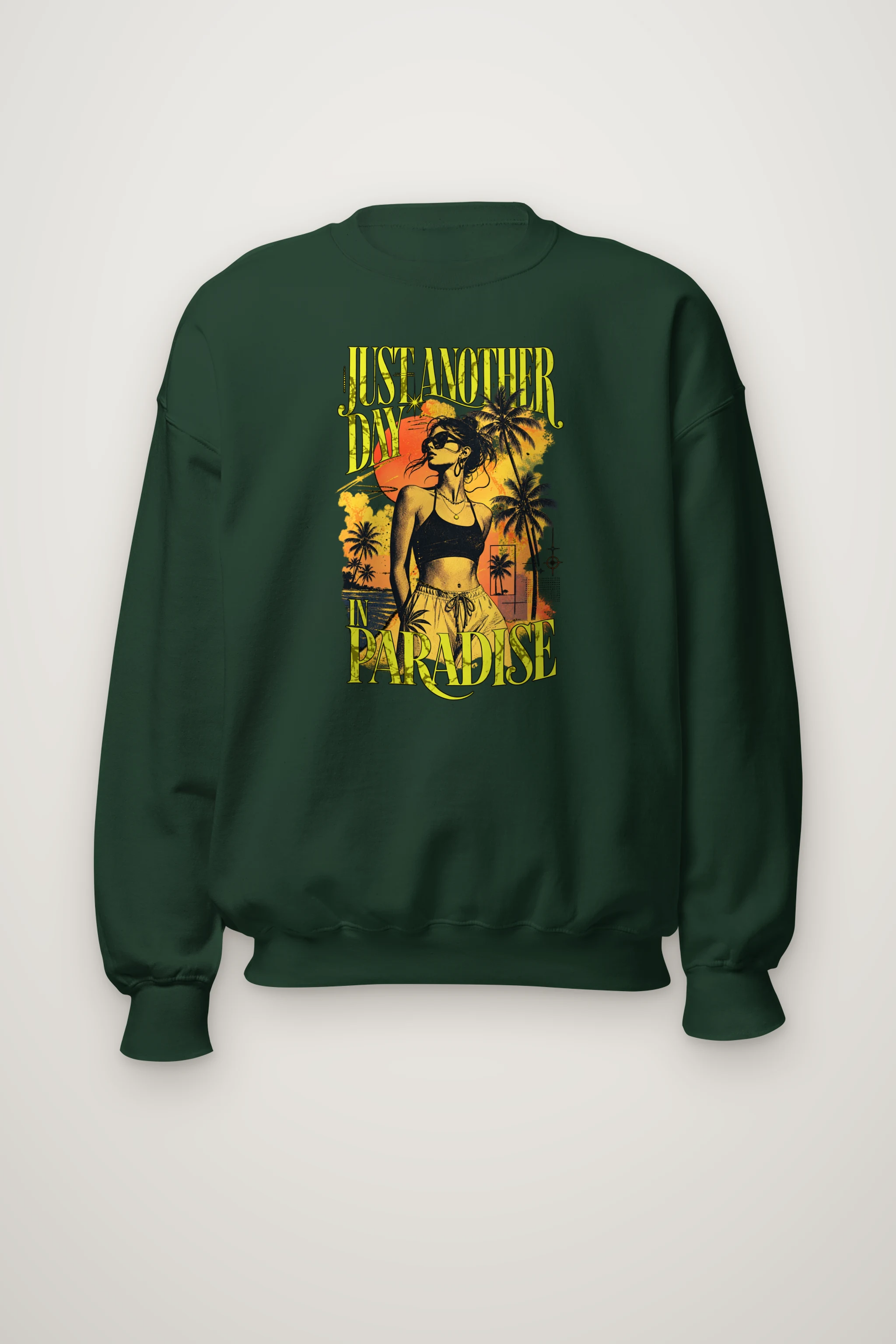 "Just Another Day In Paradise" Heavy Blend Unisex Crewneck Sweatshirt