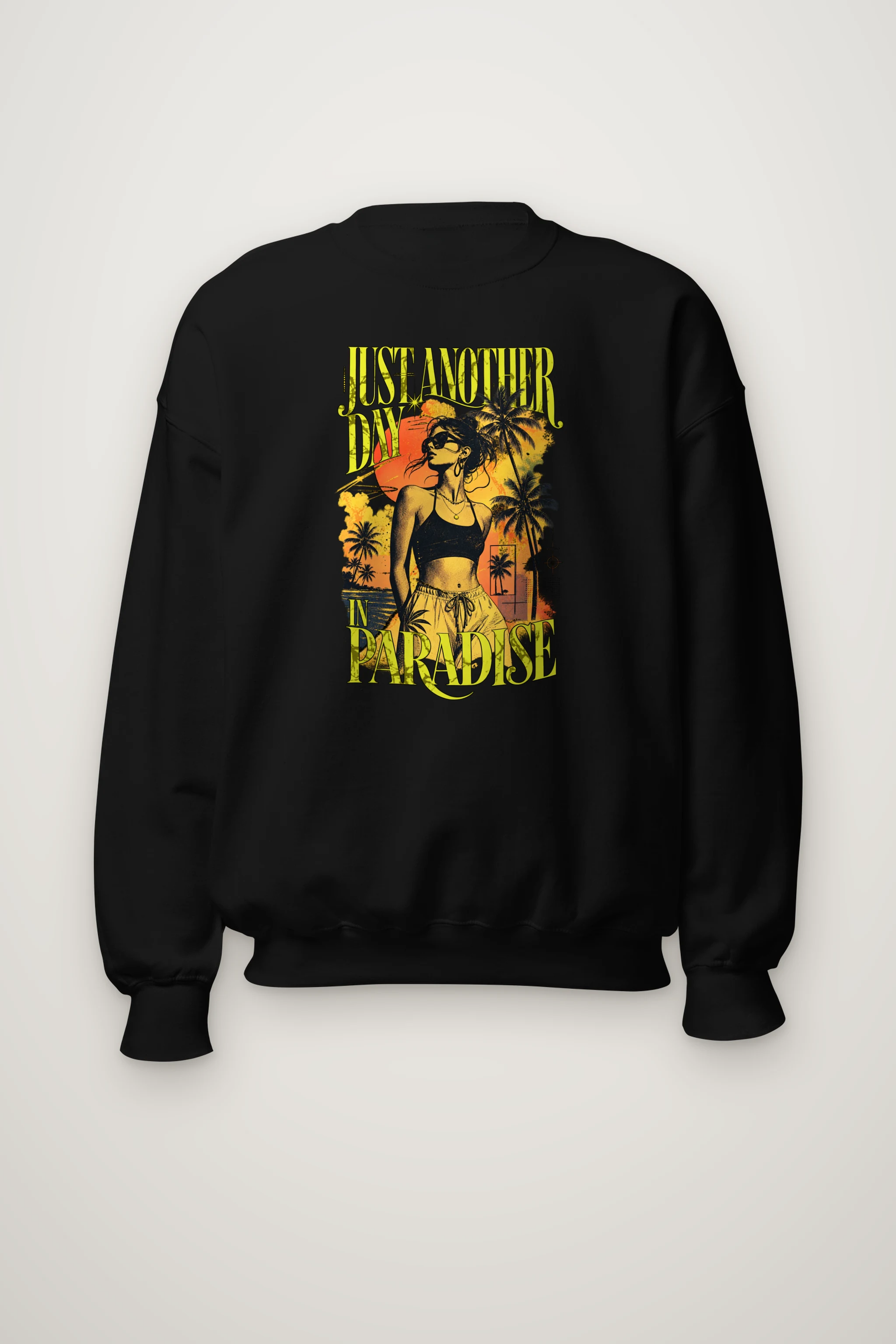 "Just Another Day In Paradise" Heavy Blend Unisex Crewneck Sweatshirt