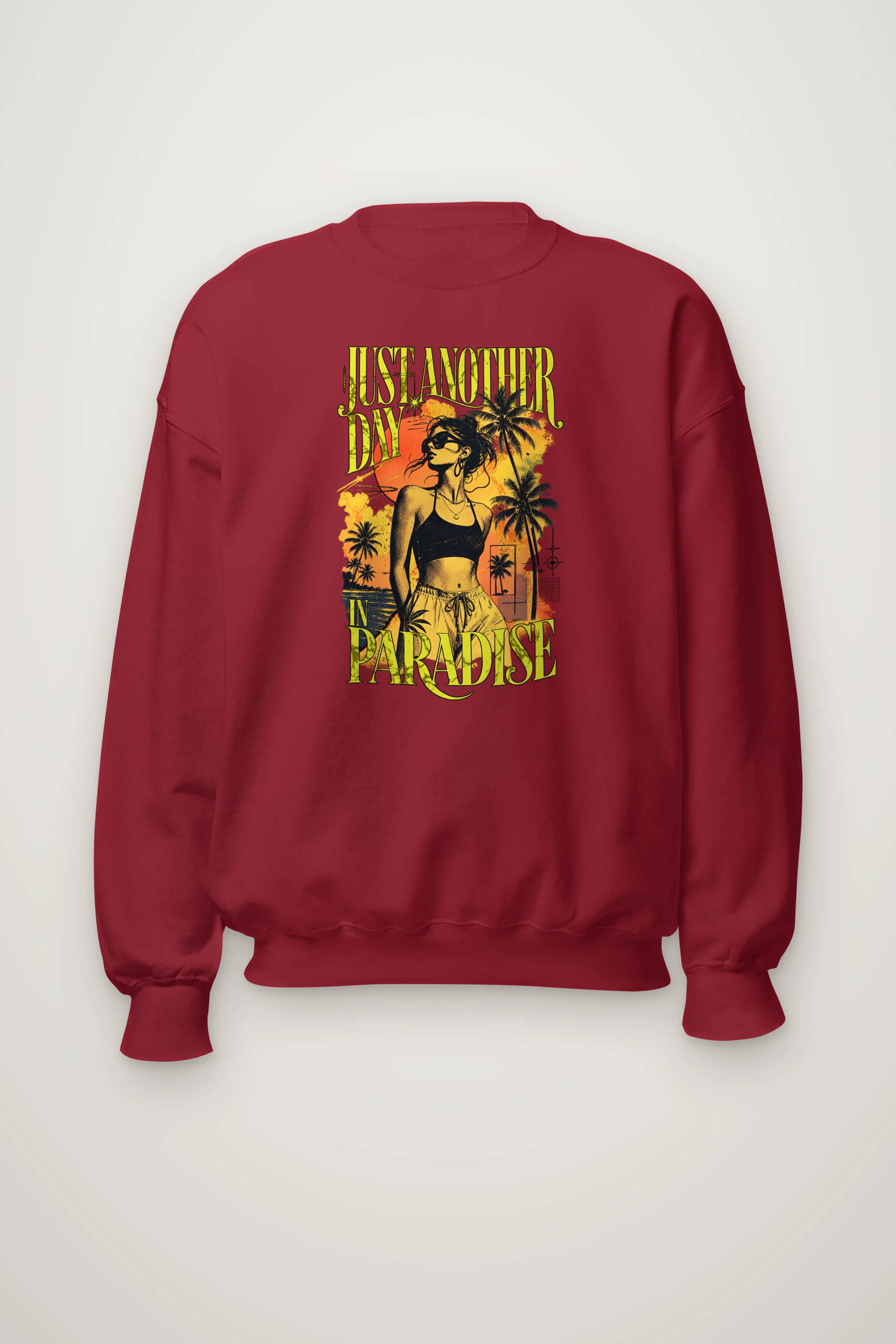 "Just Another Day In Paradise" Heavy Blend Unisex Crewneck Sweatshirt