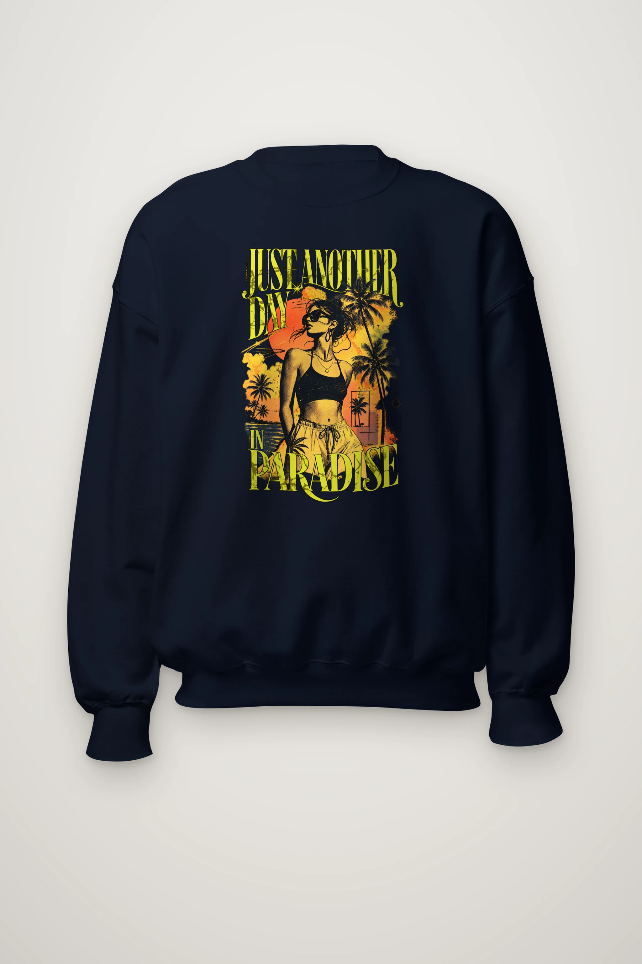 "Just Another Day In Paradise" Heavy Blend Unisex Crewneck Sweatshirt