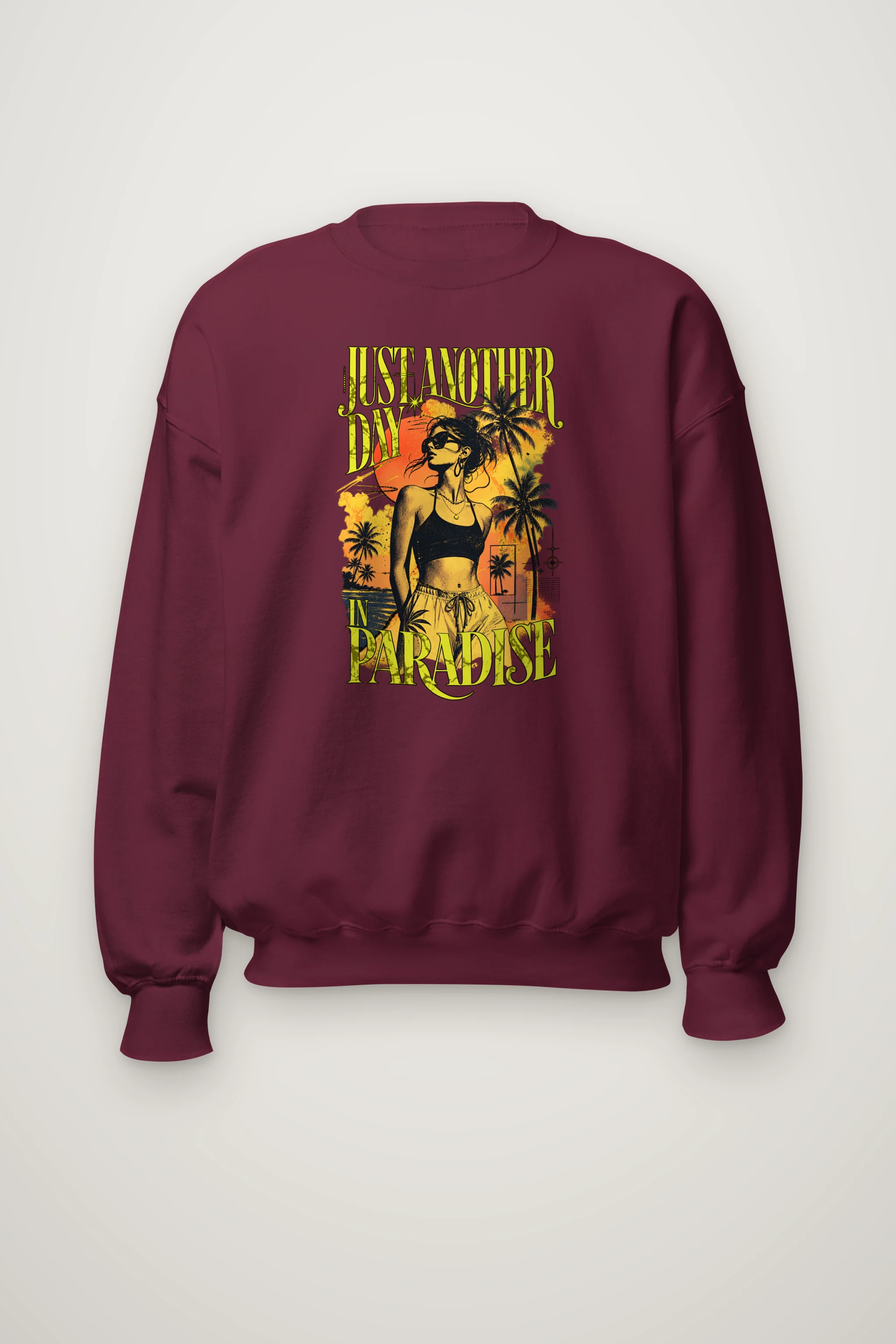 "Just Another Day In Paradise" Heavy Blend Unisex Crewneck Sweatshirt