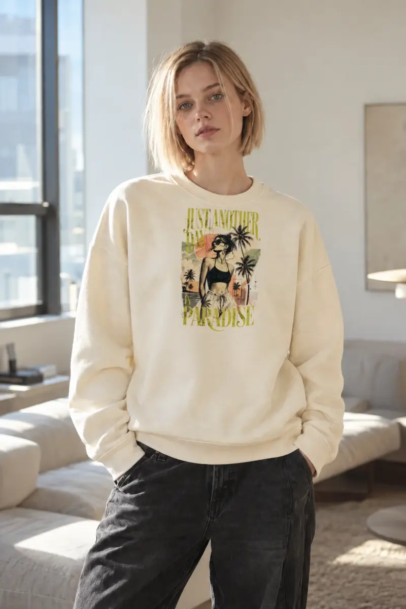 "Just Another Day" Unisex Sponge Fleece Crewneck Sweatshirt | Bella + Canvas 3901