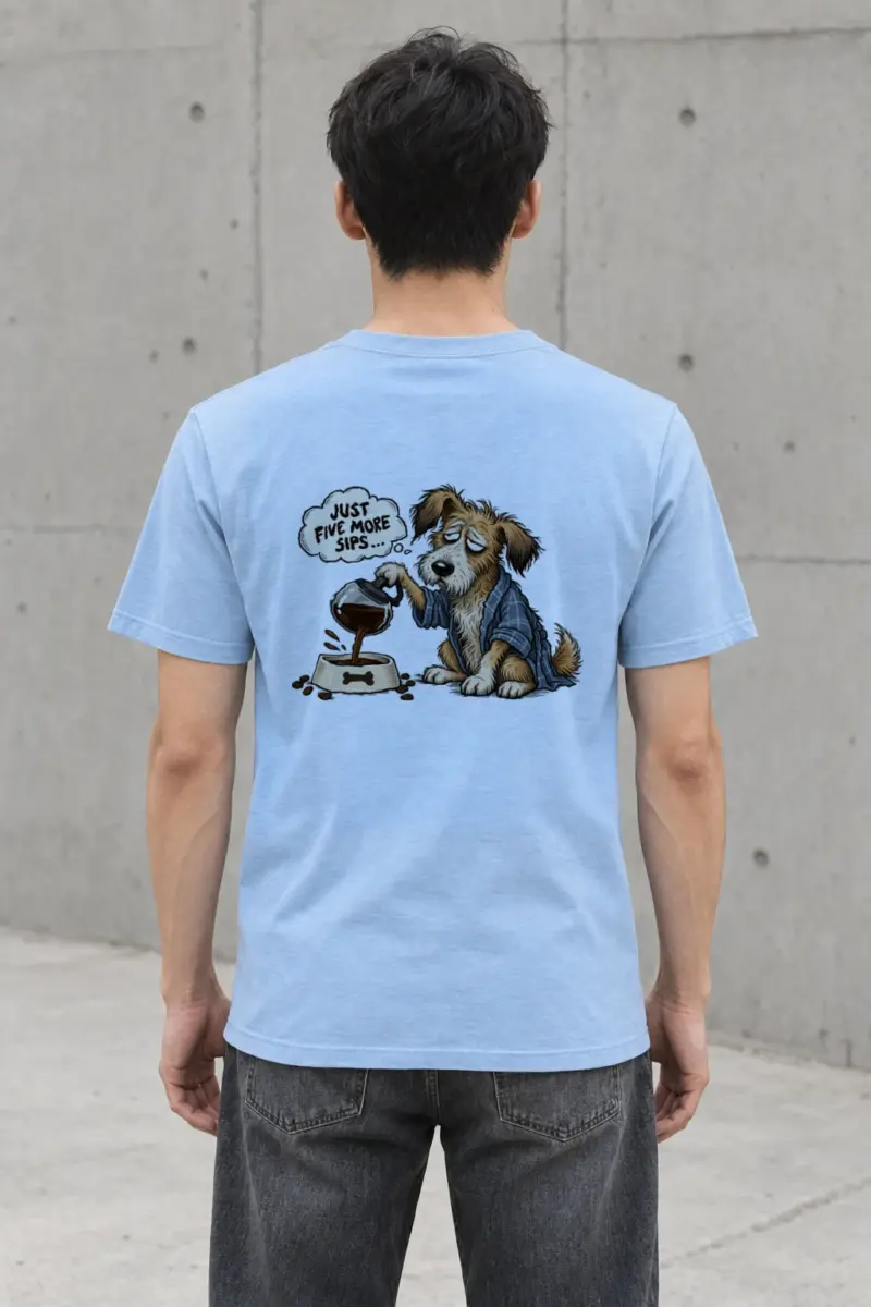 "Just Five More Sips" Heavyweight Unisex Crewneck T-shirt | Gildan 5000