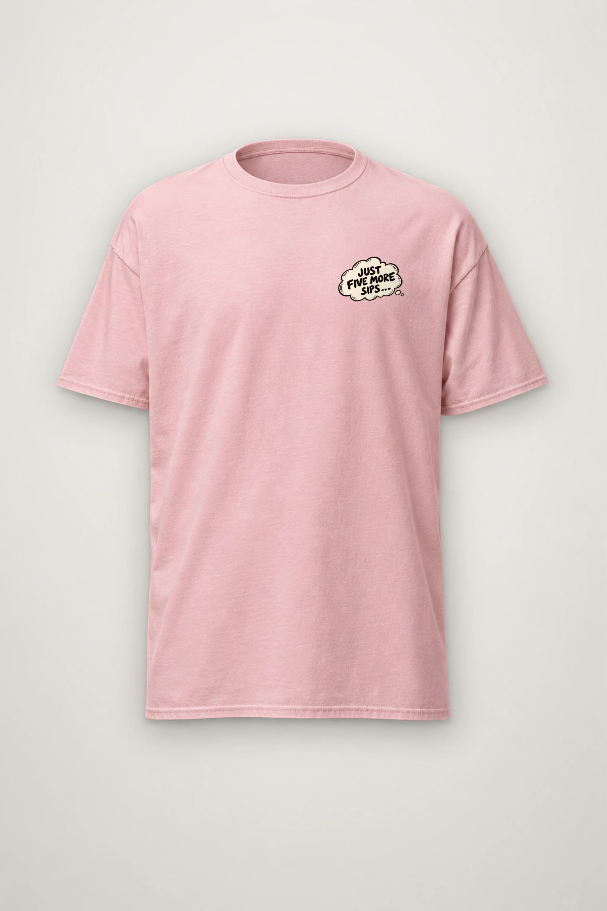"Just Five More Sips" Heavyweight Unisex Crewneck T-shirt