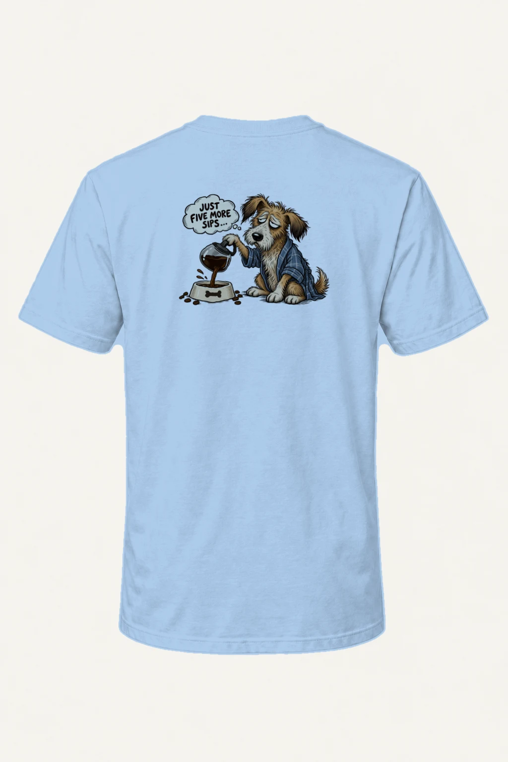 "Just Five More Sips" Heavyweight Unisex Crewneck T-shirt | Gildan 5000