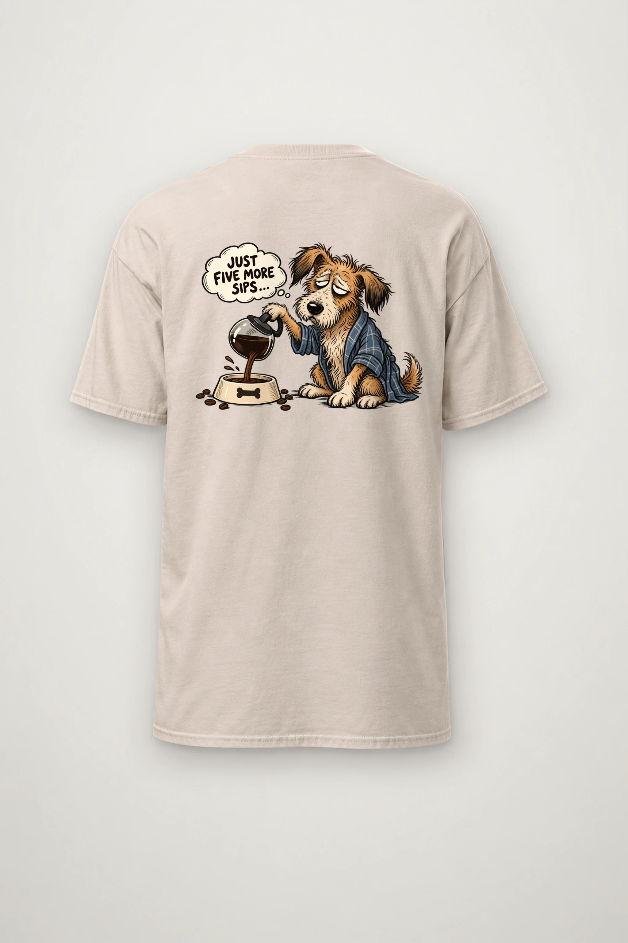"Just Five More Sips" Heavyweight Unisex Crewneck T-shirt