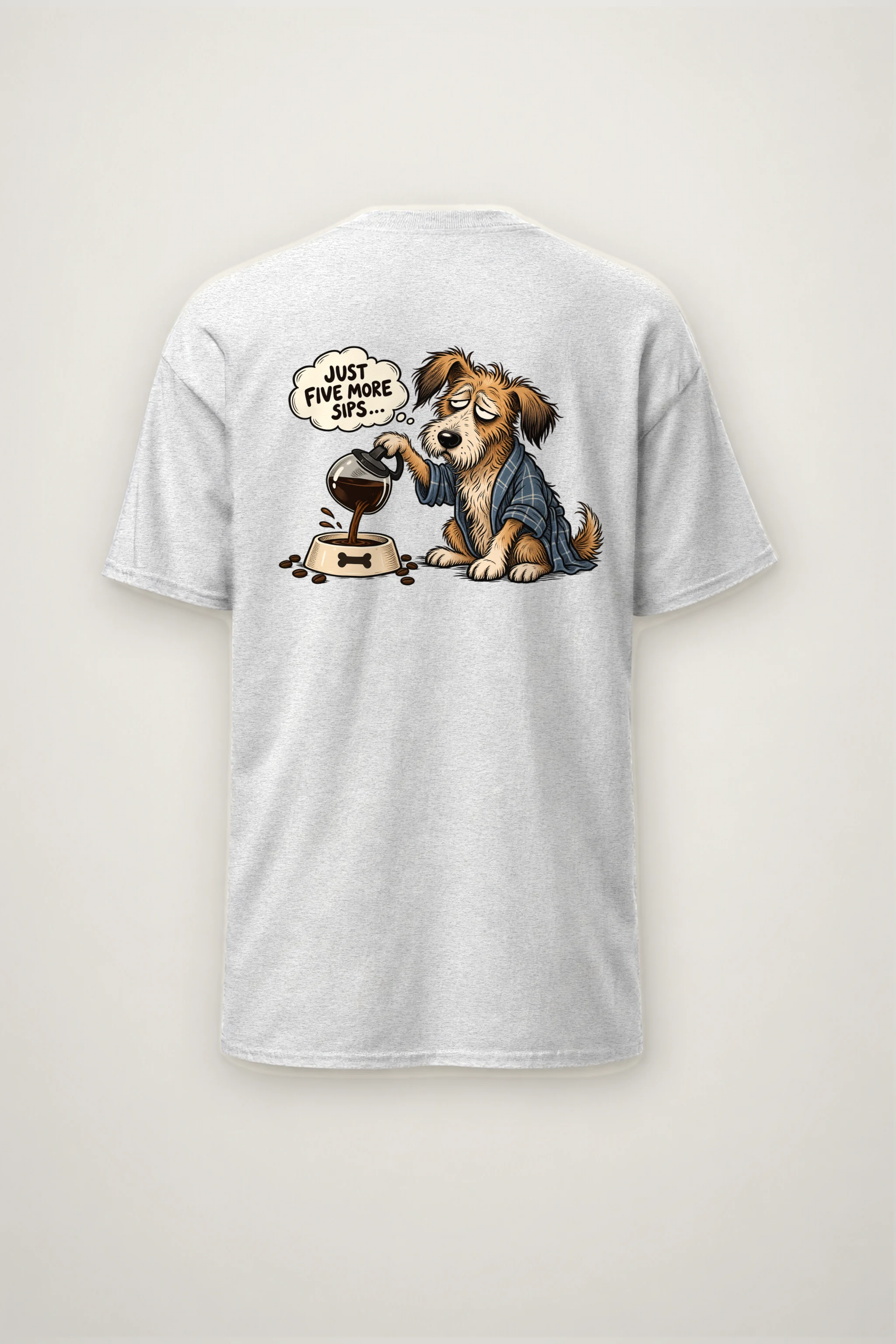 "Just Five More Sips" Heavyweight Unisex Crewneck T-shirt