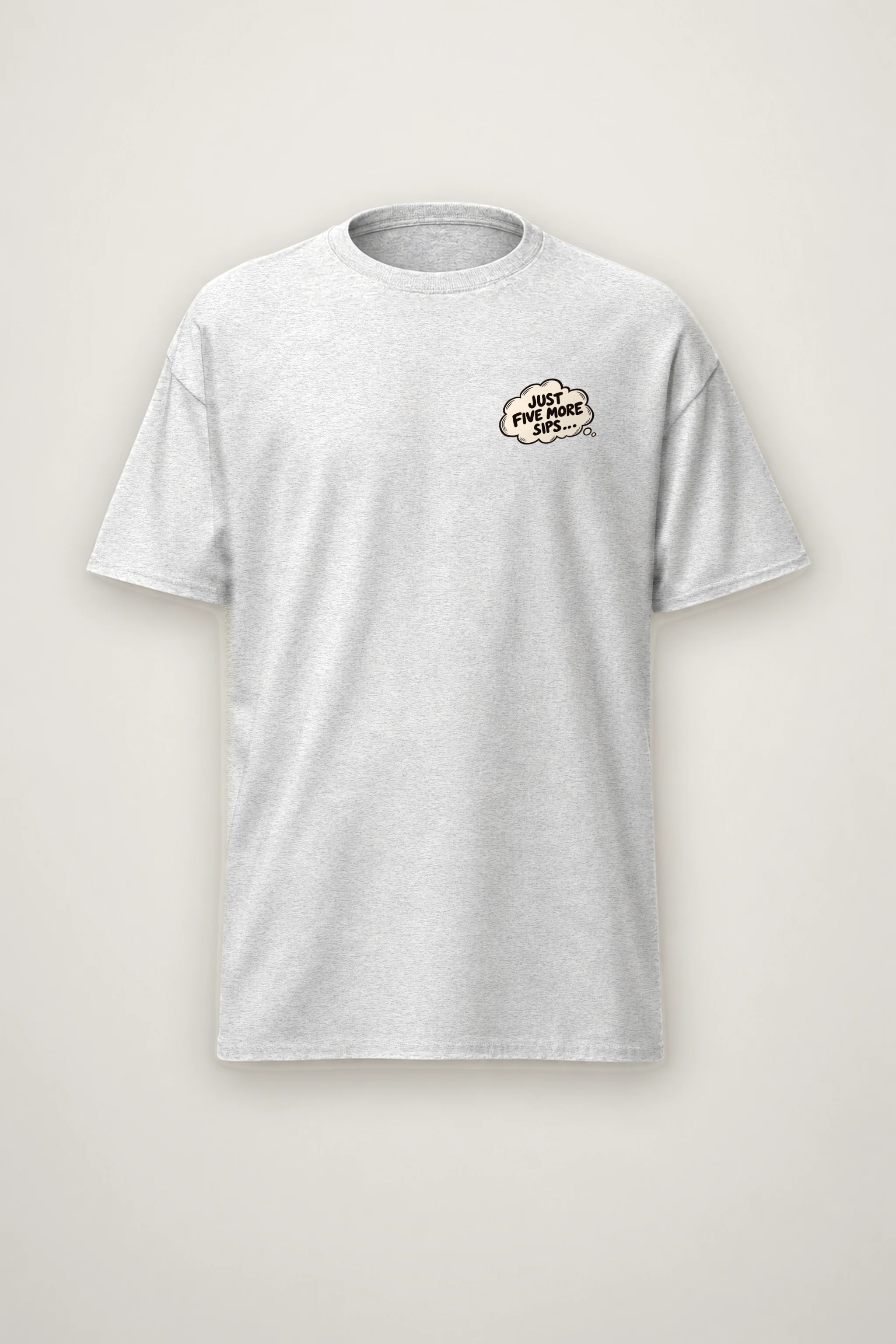 "Just Five More Sips" Heavyweight Unisex Crewneck T-shirt