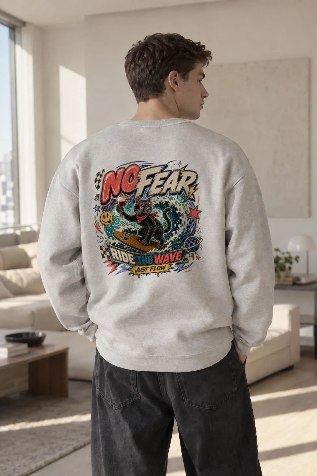 "Just Flow" Heavy Blend Unisex Crewneck Sweatshirt | Gildan 18000