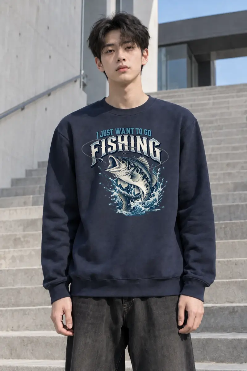 "Just Go Fishing" Heavy Blend Unisex Crewneck Sweatshirt | Gildan 18000