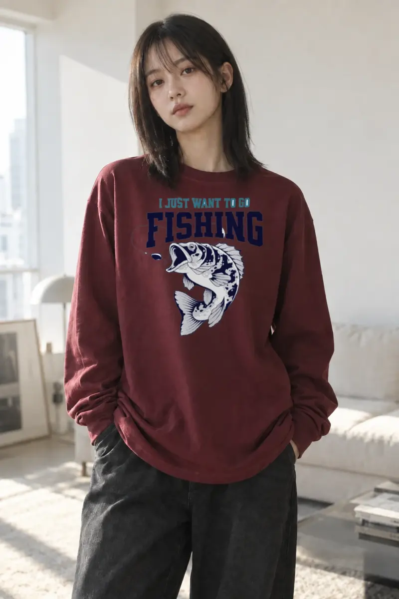 "Just Go Fishing" Unisex Longsleeve T-shirt | Gildan 2400