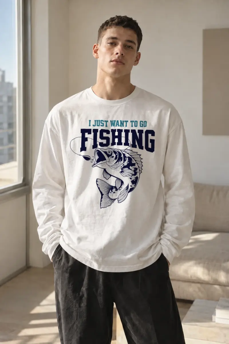 “Just Go Fishing” Unisex Longsleeve T-shirt | Gildan 2400