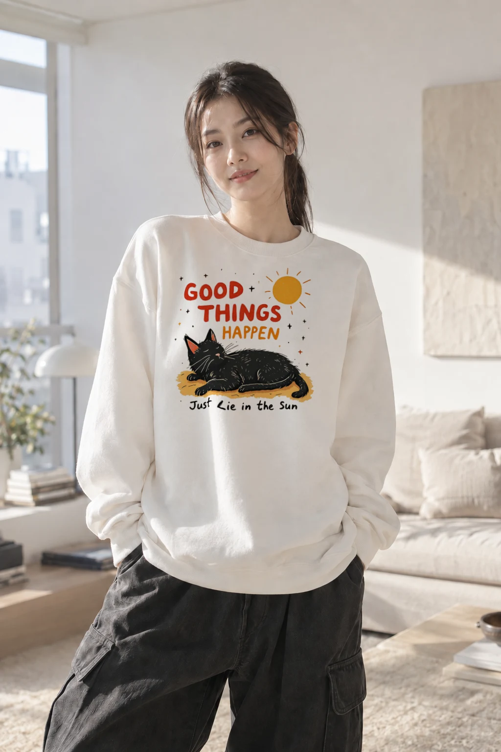 "Just Lie in the Sun" Heavy Blend Unisex Crewneck Sweatshirt | Gildan 18000
