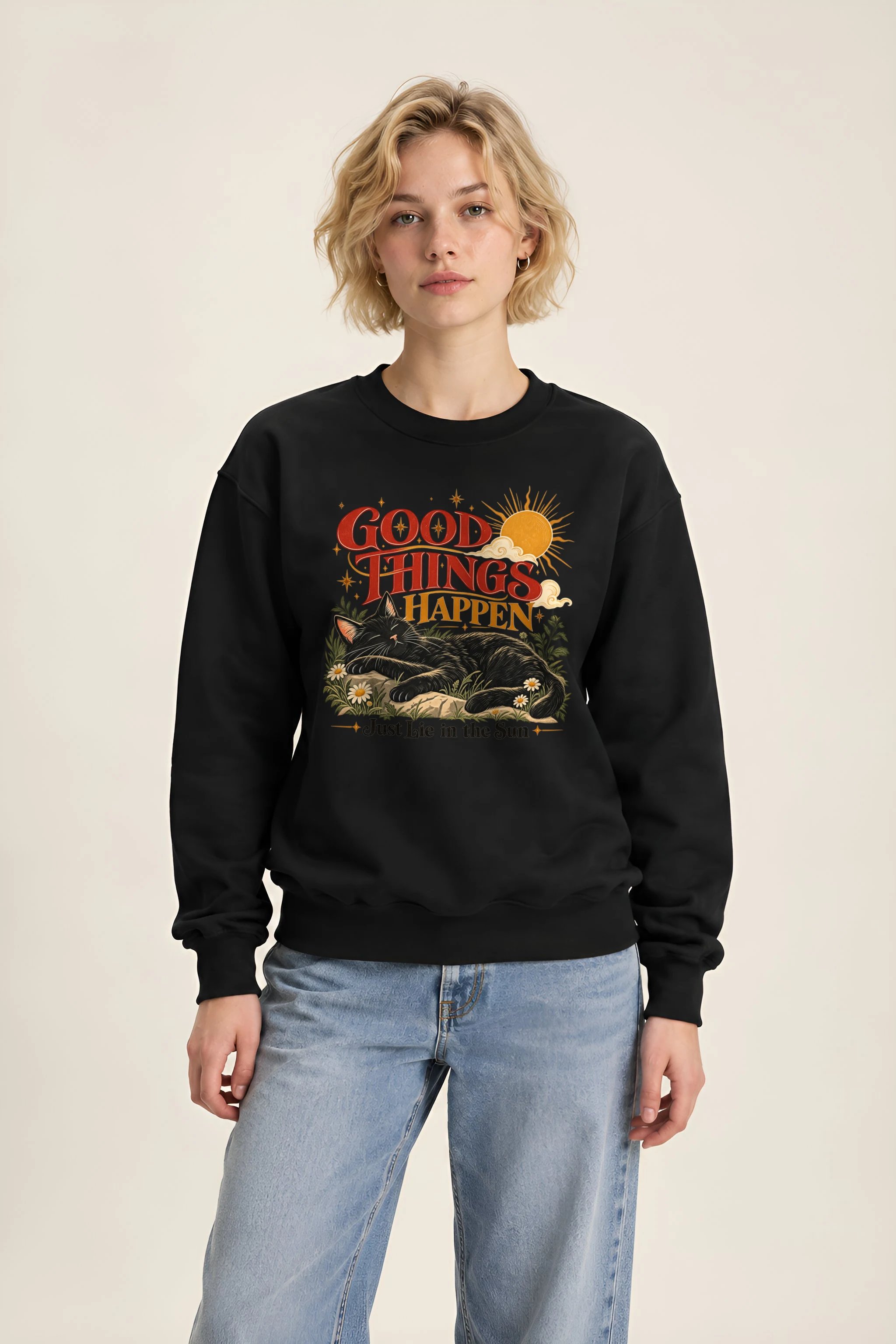 "Just Lie In The Sun" 1 Crewneck Sweatshirt