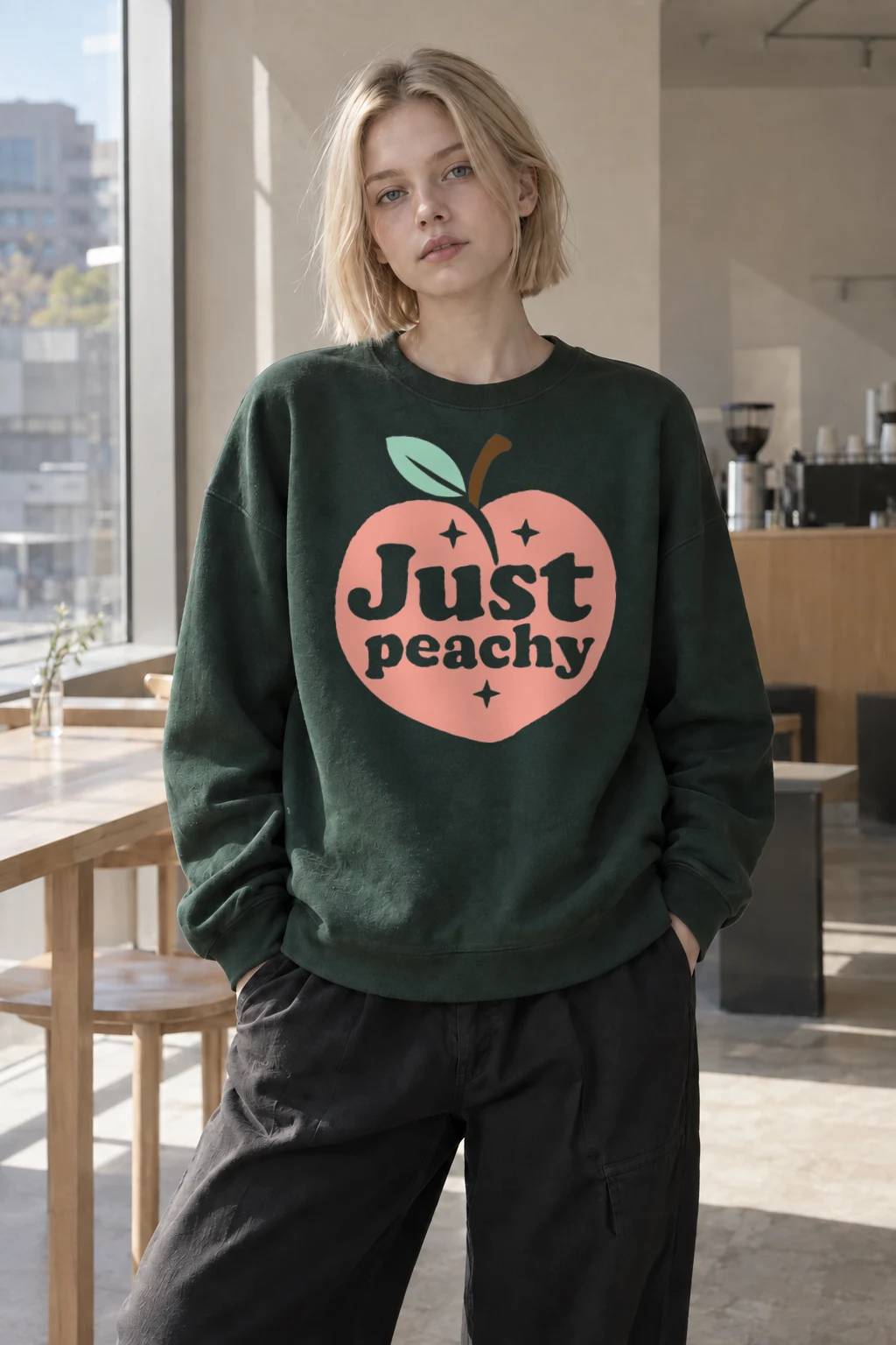 "Just Peachy" Heavy Blend Unisex Crewneck Sweatshirt | Gildan 18000