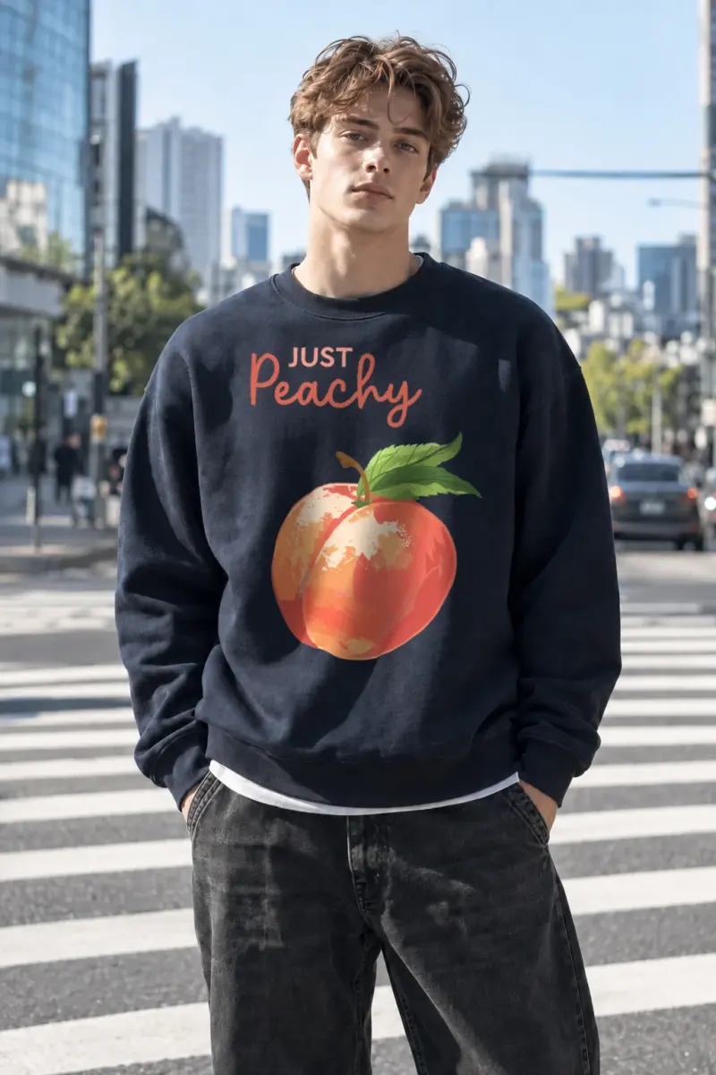 “Just Peachy” Heavy Blend Unisex Crewneck Sweatshirt | Gildan 18000