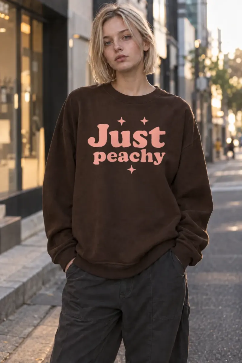 “Just Peachy” Heavy Blend Unisex Crewneck Sweatshirt | Gildan 18000