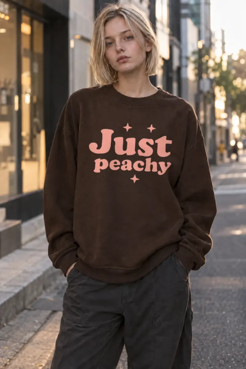 "Just Peachy" Heavy Blend Unisex Crewneck Sweatshirt | Gildan 18000