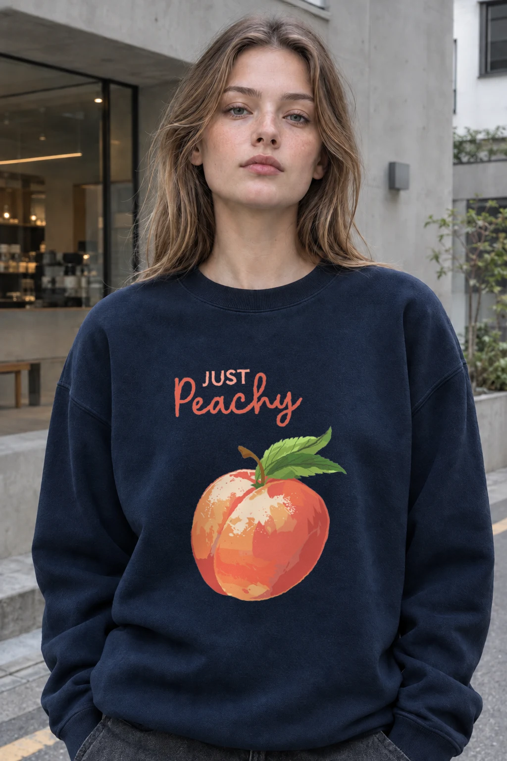 "Just Peachy" Heavy Blend Unisex Crewneck Sweatshirt | Gildan 18000