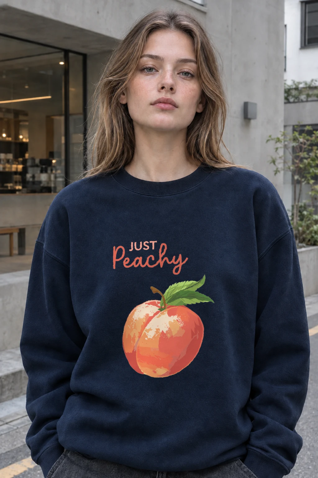 "Just Peachy" Heavy Blend Unisex Crewneck Sweatshirt | Gildan 18000
