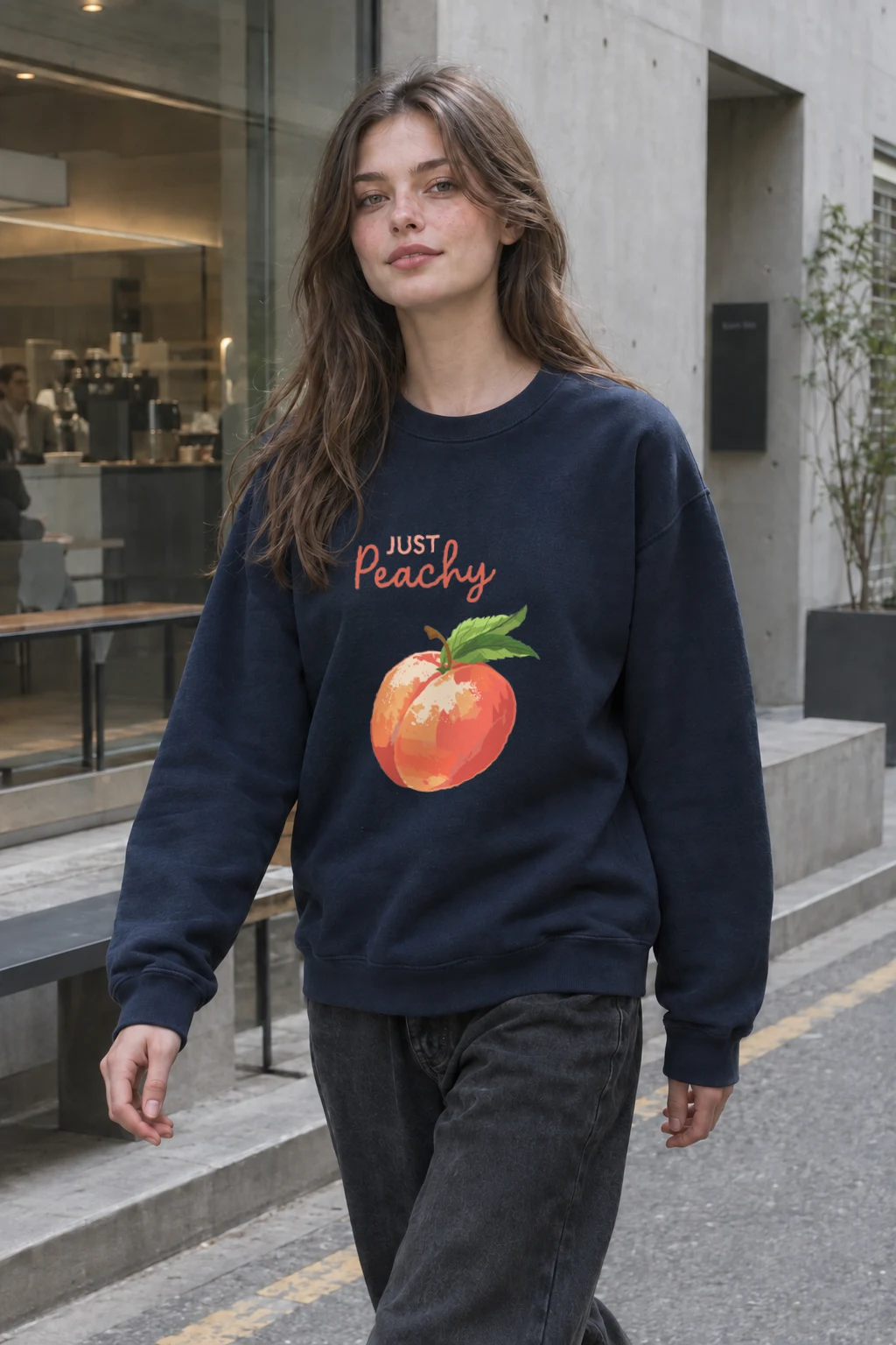 "Just Peachy" Heavy Blend Unisex Crewneck Sweatshirt | Gildan 18000