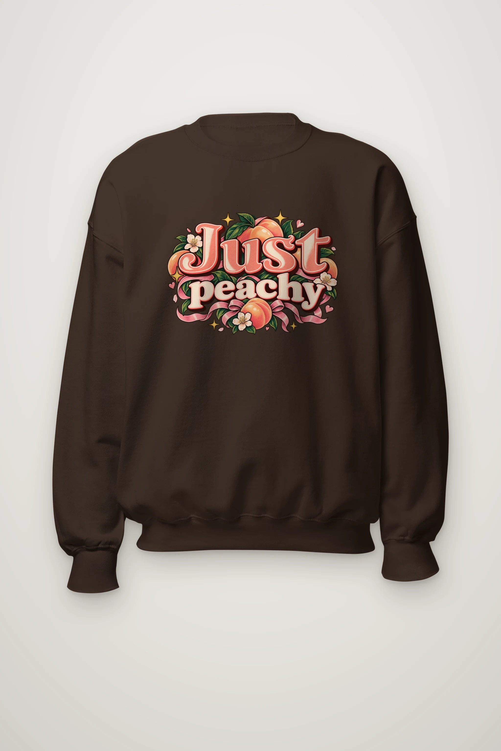 "Peach Ribbon Script" Heavy Blend Unisex Crewneck Sweatshirt