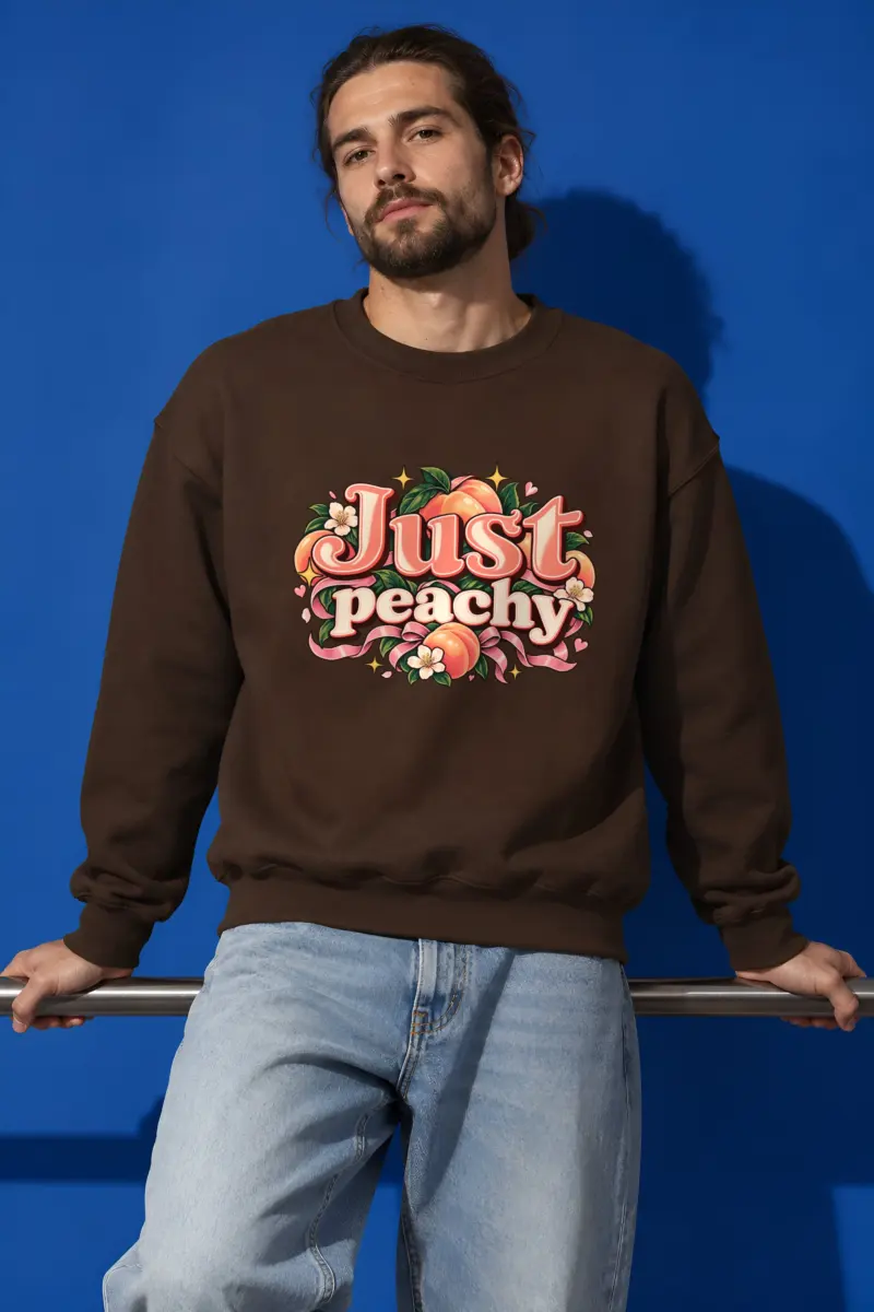 "Peach Ribbon Script" Heavy Blend Unisex Crewneck Sweatshirt