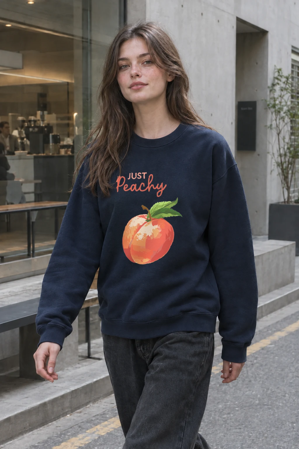 "Just Peachy" Heavy Blend Unisex Crewneck Sweatshirt | Gildan 18000