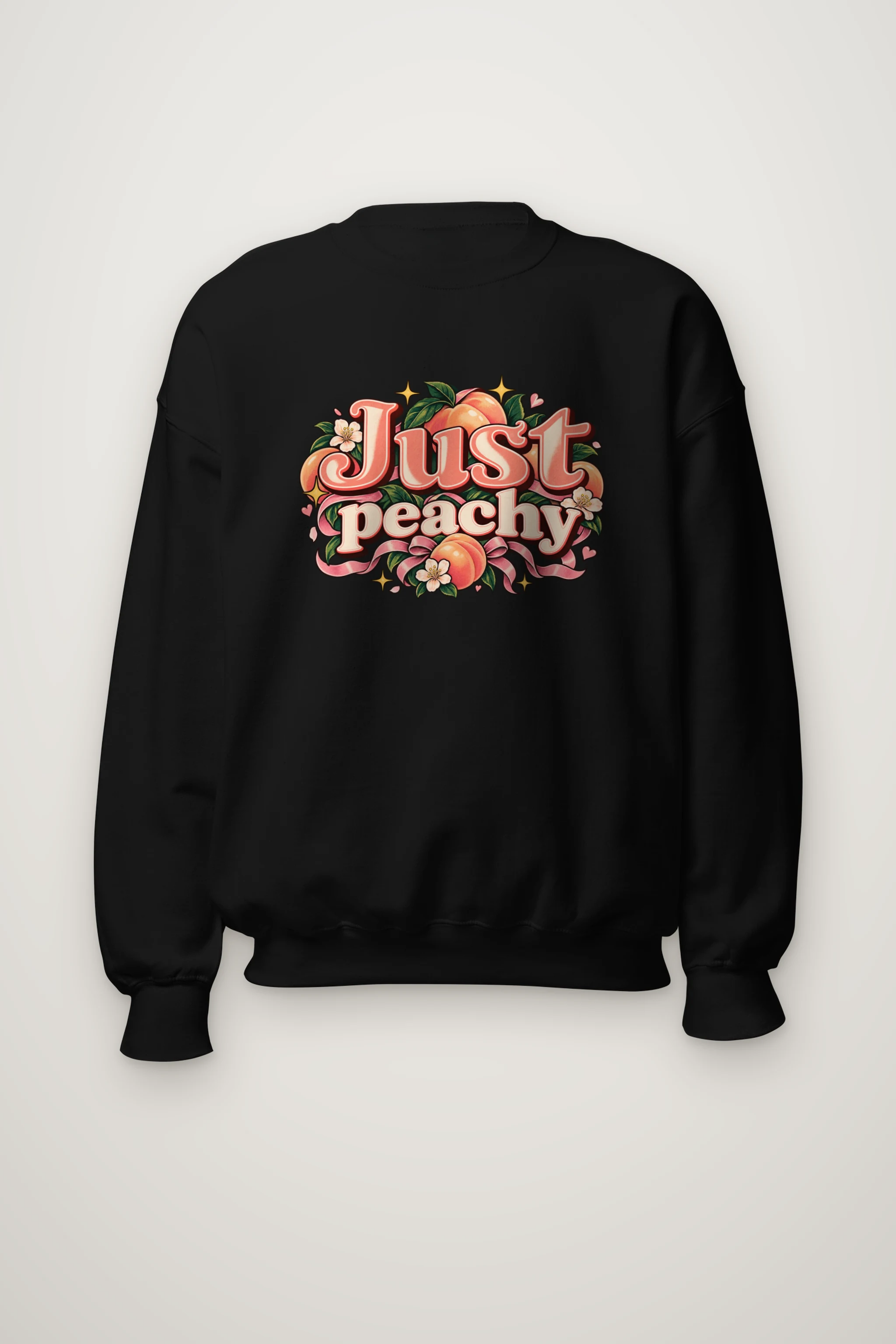 "Peach Ribbon Script" Heavy Blend Unisex Crewneck Sweatshirt