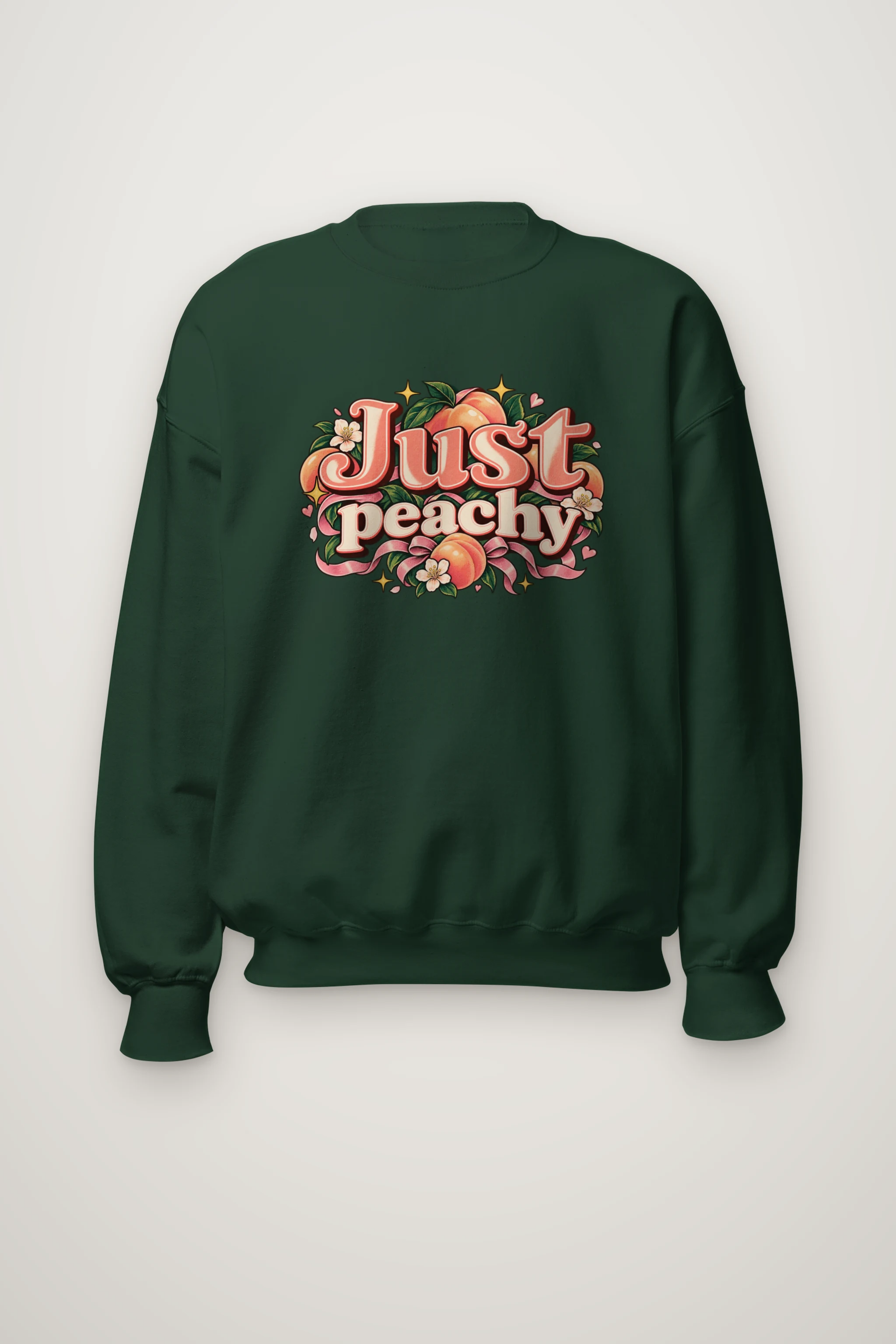 "Peach Ribbon Script" Heavy Blend Unisex Crewneck Sweatshirt