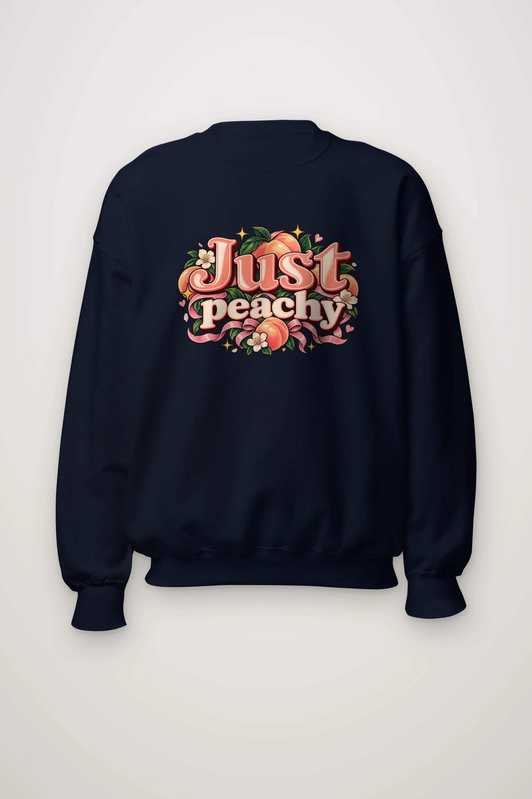 "Peach Ribbon Script" Heavy Blend Unisex Crewneck Sweatshirt
