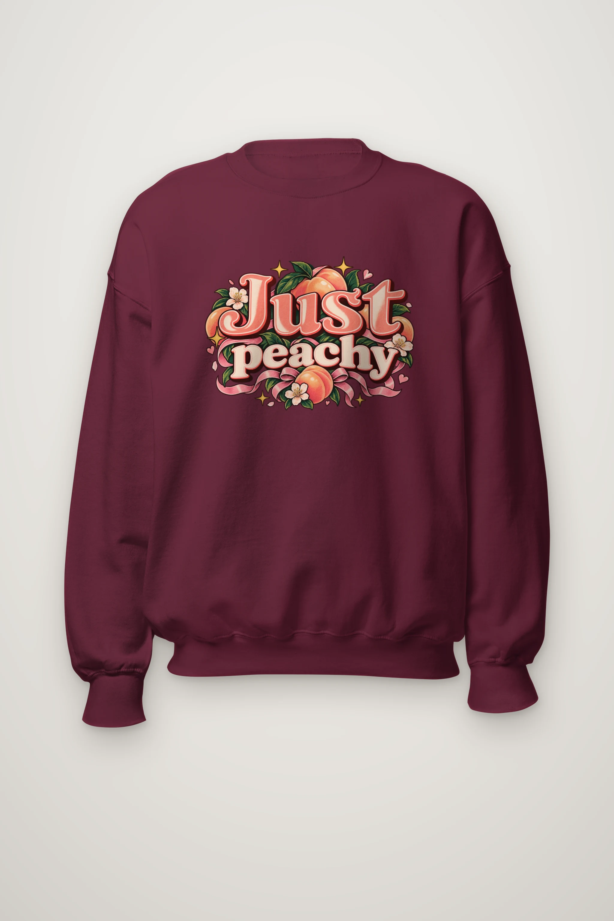 "Peach Ribbon Script" Heavy Blend Unisex Crewneck Sweatshirt