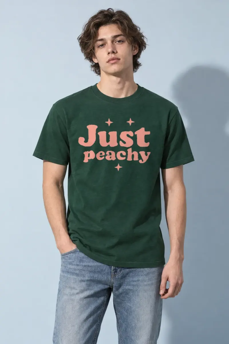 "Just Peachy" Heavyweight Unisex Crewneck T-shirt | Gildan 5000