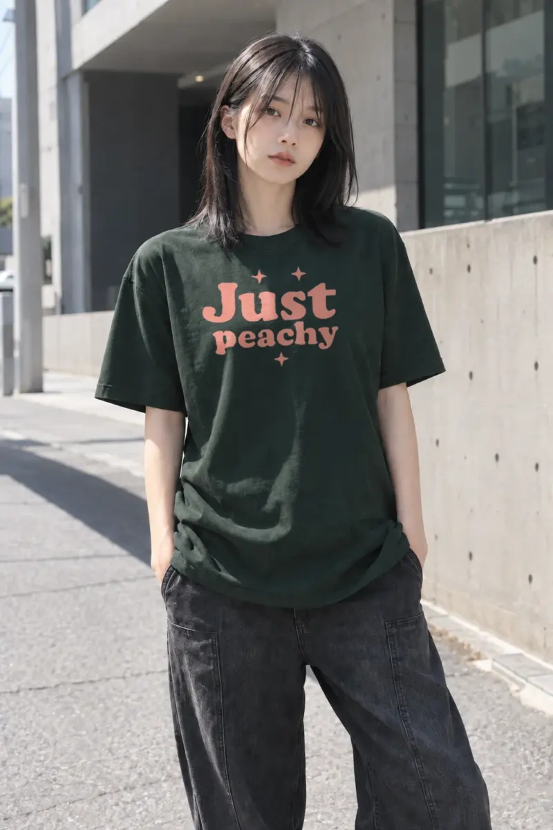 “Just Peachy” Heavyweight Unisex Crewneck T-shirt | Gildan 5000