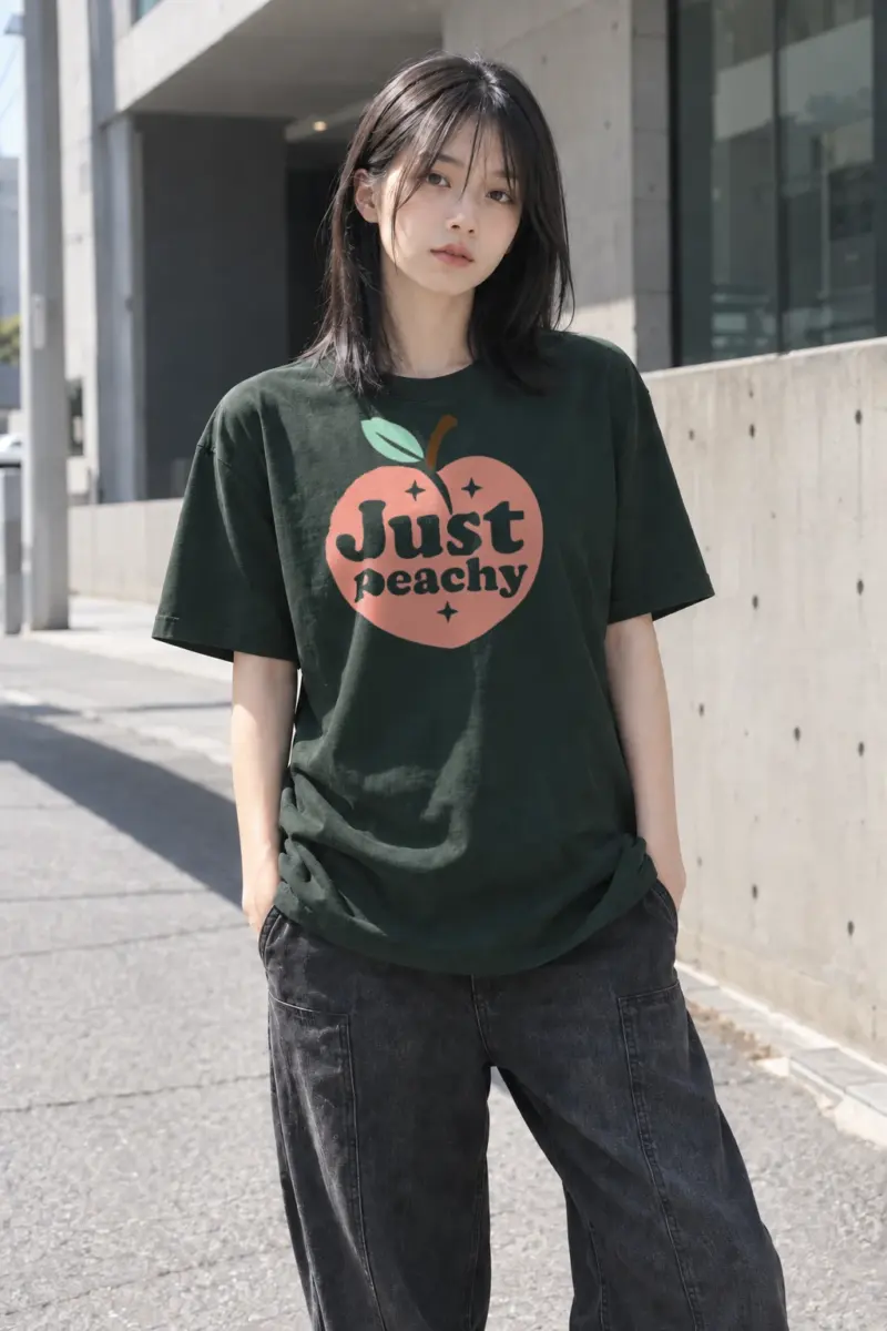 "Just Peachy" Heavyweight Unisex Crewneck T-shirt | Gildan 5000