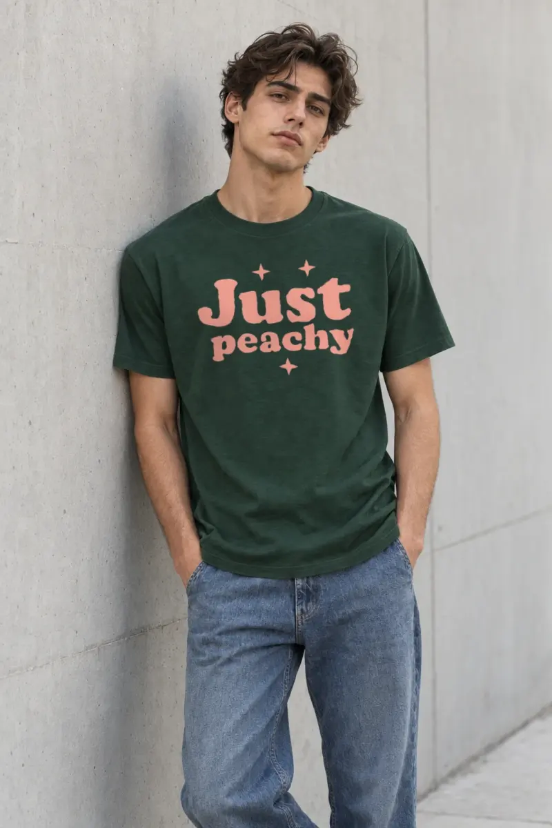 "Just Peachy" Heavyweight Unisex Crewneck T-shirt | Gildan 5000