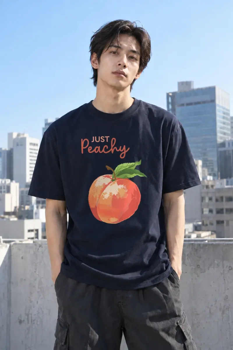 "Just Peachy" Heavyweight Unisex Crewneck T-shirt | Gildan 5000