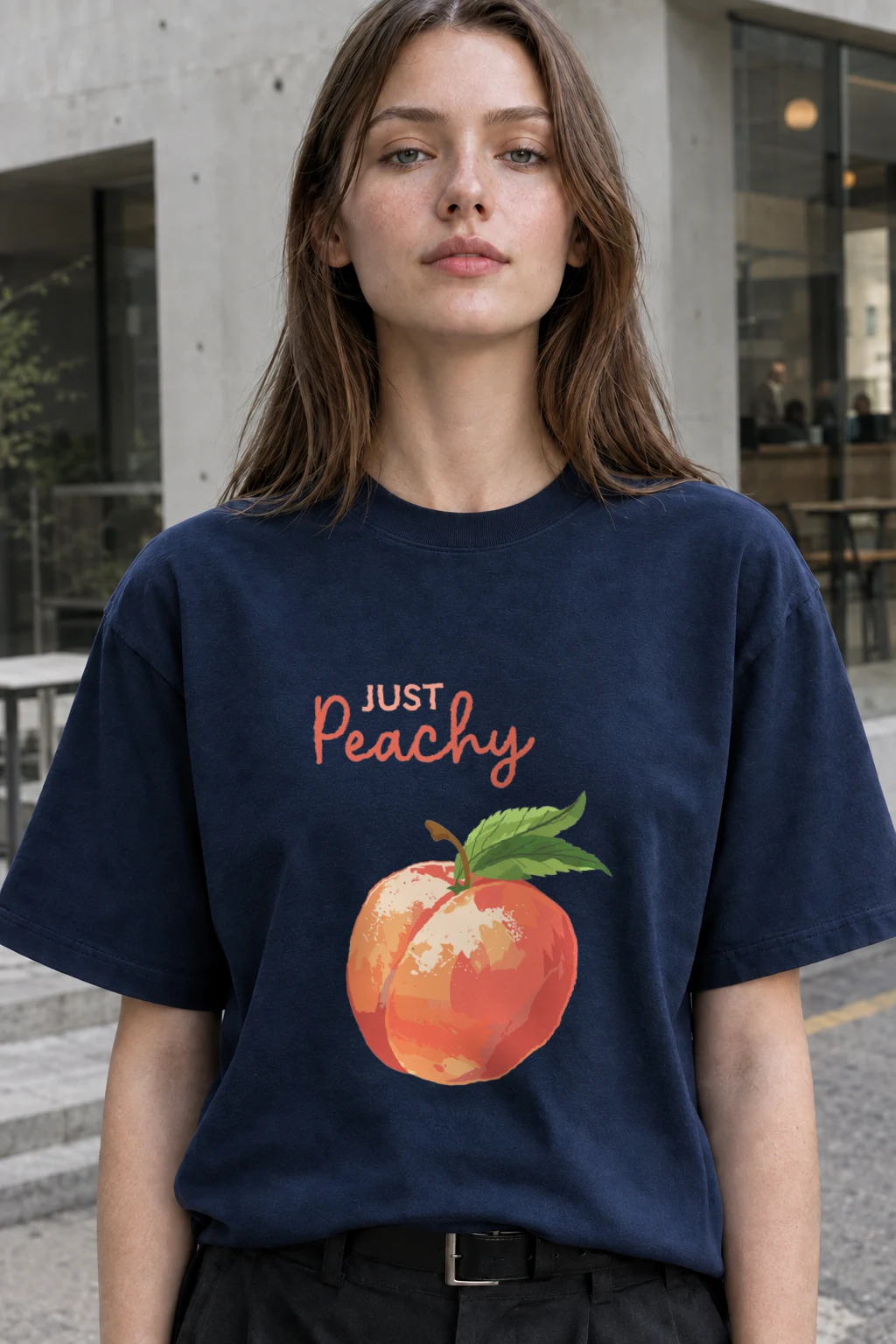 "Just Peachy" Heavyweight Unisex Crewneck T-shirt | Gildan 5000