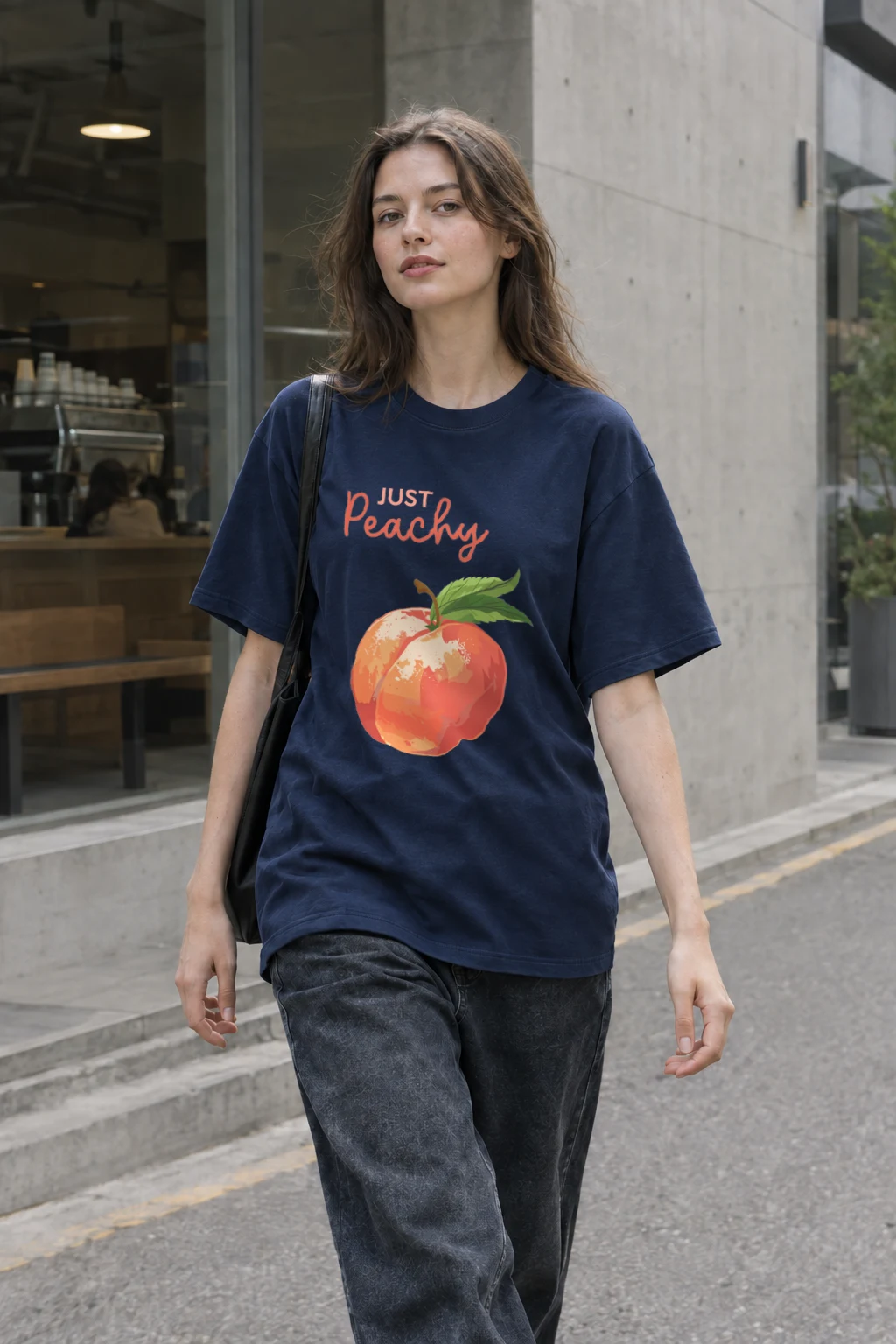 "Just Peachy" Heavyweight Unisex Crewneck T-shirt | Gildan 5000
